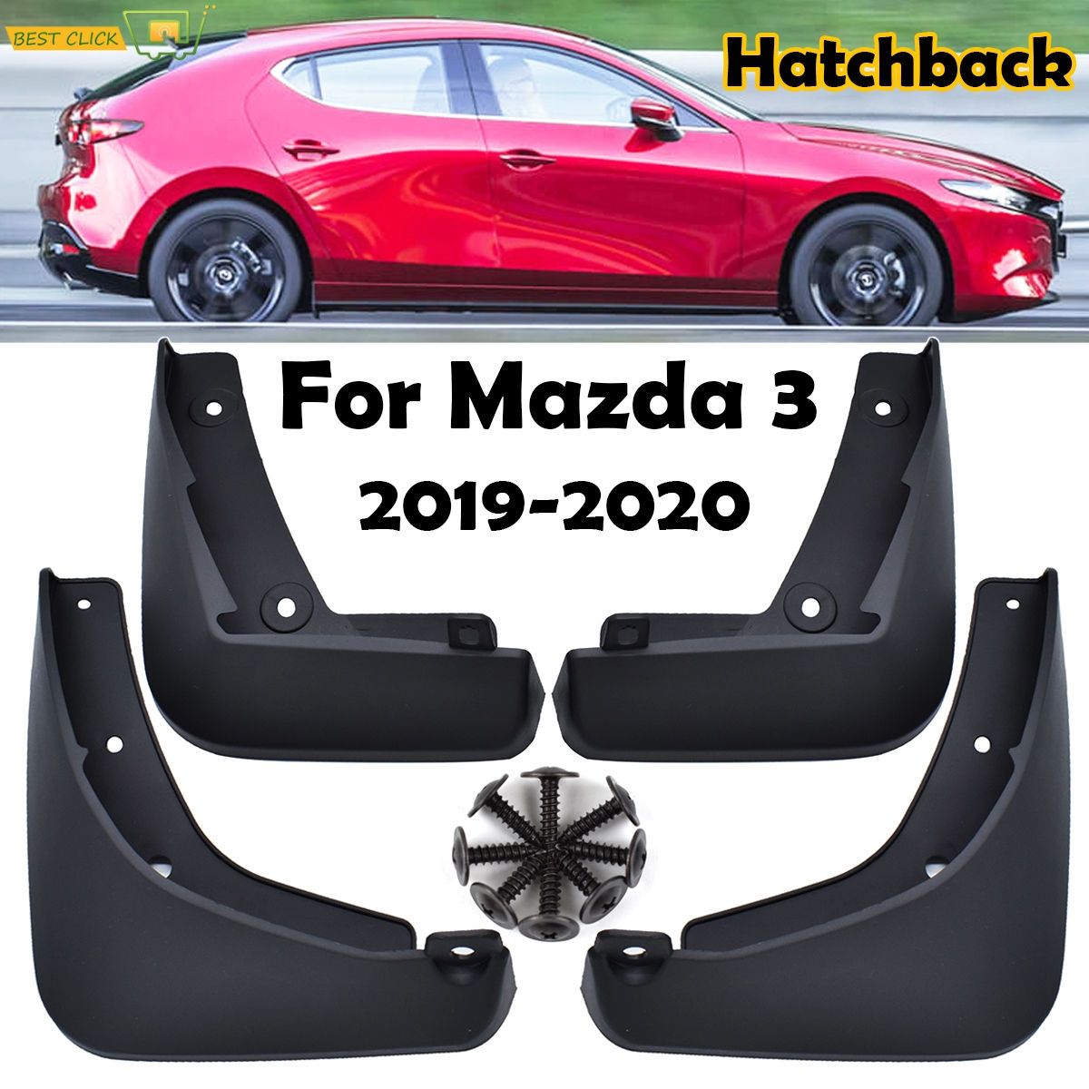 Wallpaper #_UYyVZcBqAgmjOk2pl2I27 4pcs Rally Mudflaps for Mazda 3 Mazda3 Bp 2019 2020 Hatch Hatchback Mud
