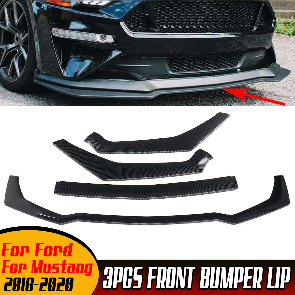 Wallpaper #SCwwSZMB0E1QgA7wuPIV389 GT Style Car Front Bumper Splitter Lip Spoiler Diffuser Protector Cover