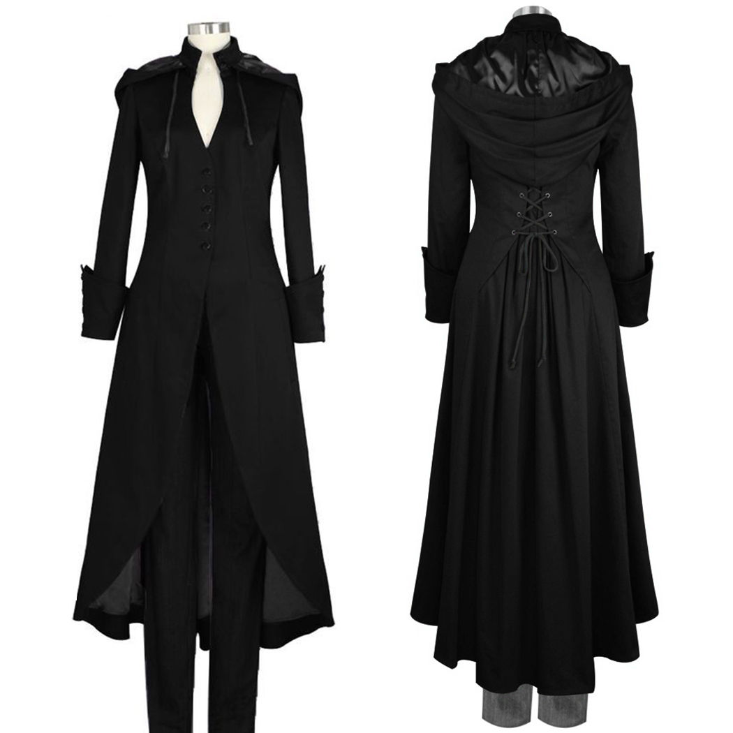 Wallpaper #kyxGSZMB0E1QgA7wmPIG156 Plus Size M 4xl Women Steampunk Medieval Retro Hooded Coats Vintage