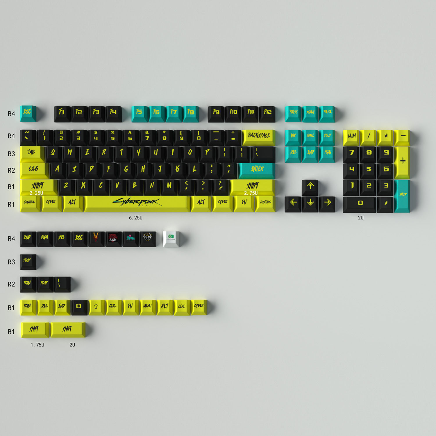 Wallpaper #I6WROJMBVBiSkHCaw44076 Cyberpunk Keycaps Rosa 130 Tasti Cherry Profile Pbt Dye Sub Mx Switch