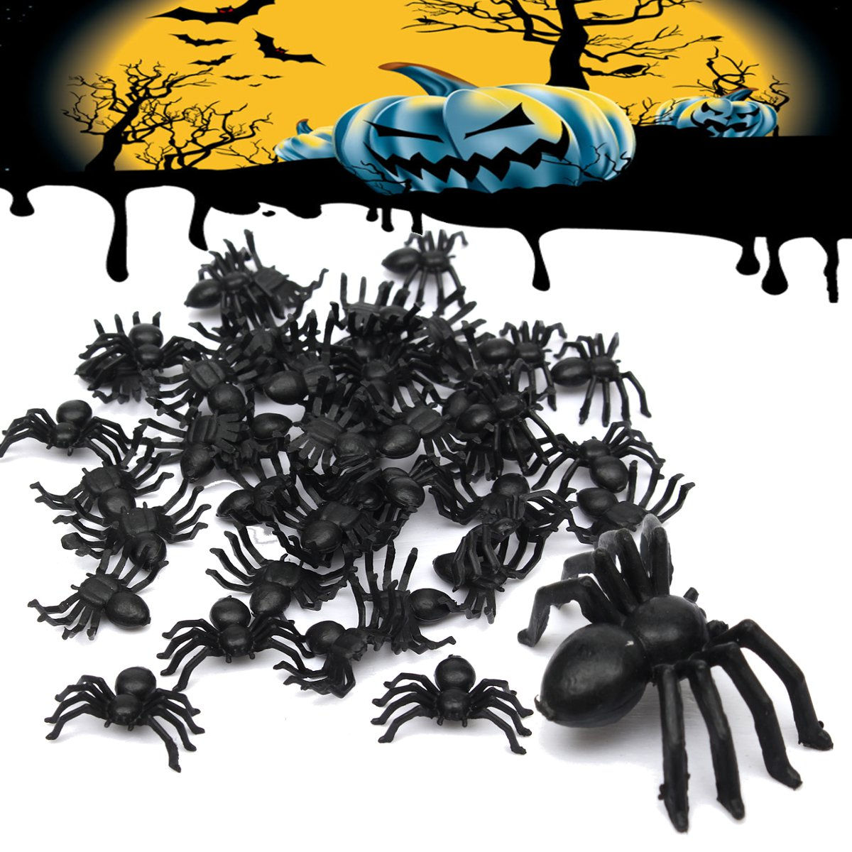 Wallpaper #1fQOOpMBKFX8bn3r-3cr90 Aliexpresscom Buy 50pcsset Halloween Decorative Spiders Small Black