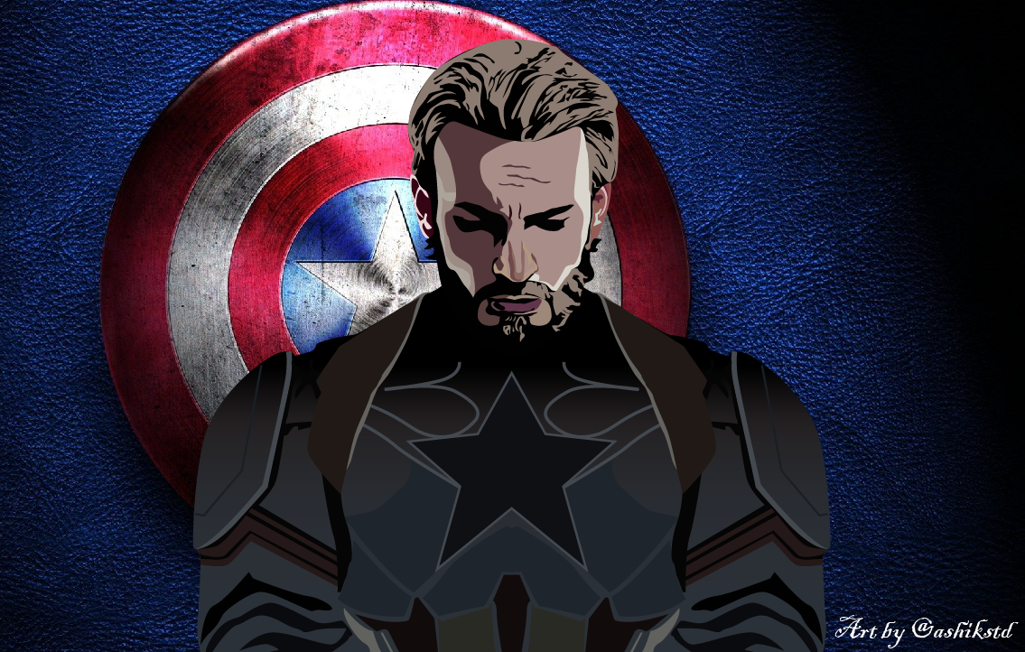 Wallpaper #EJzC4ZIBZHQxiYar4b1K74 Digital Portrait of Captain America Hive