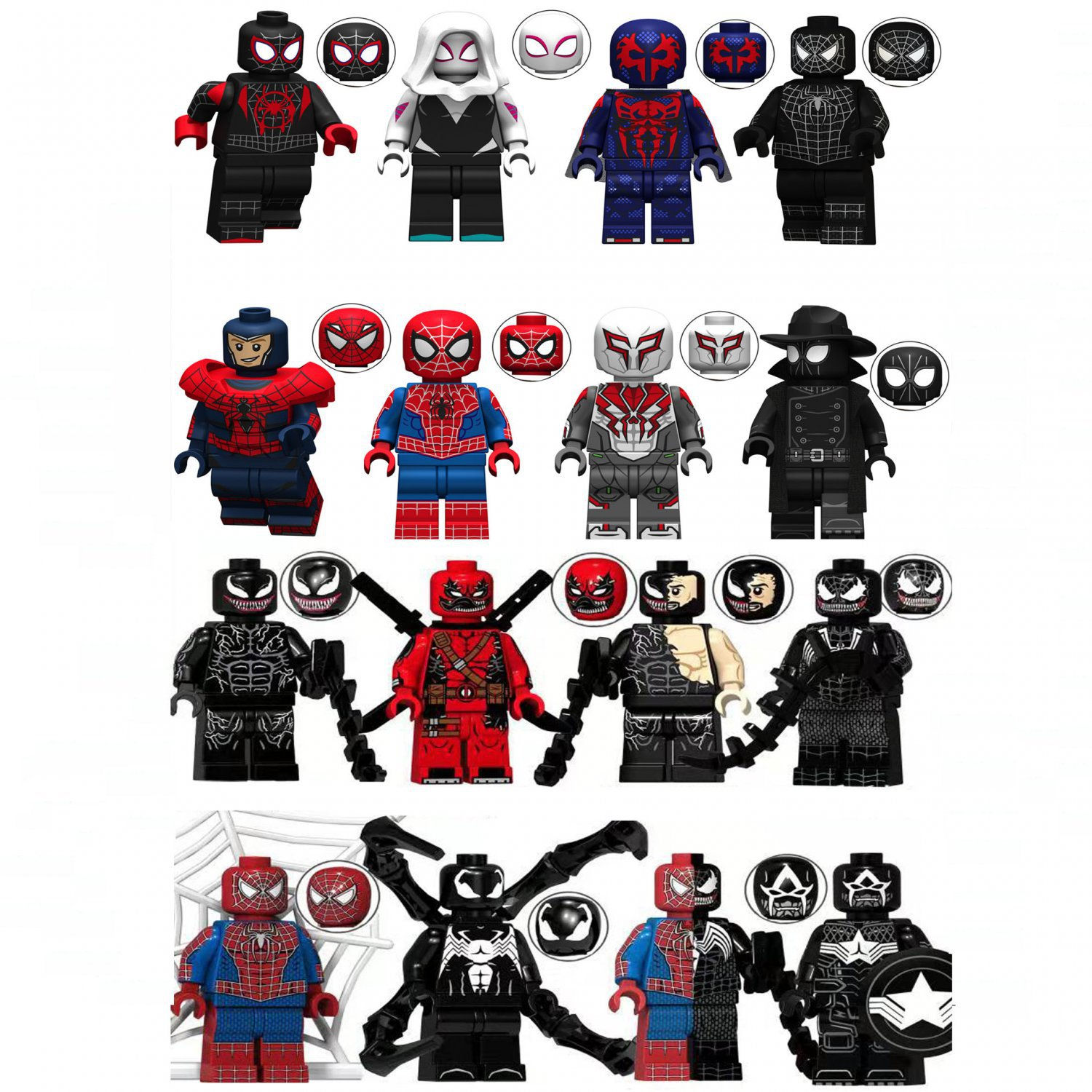 Wallpaper #omimIpMBSpphPi3-GjMQ212 16pcs Venom Spiderman Minifigures Lego Venom Compatible