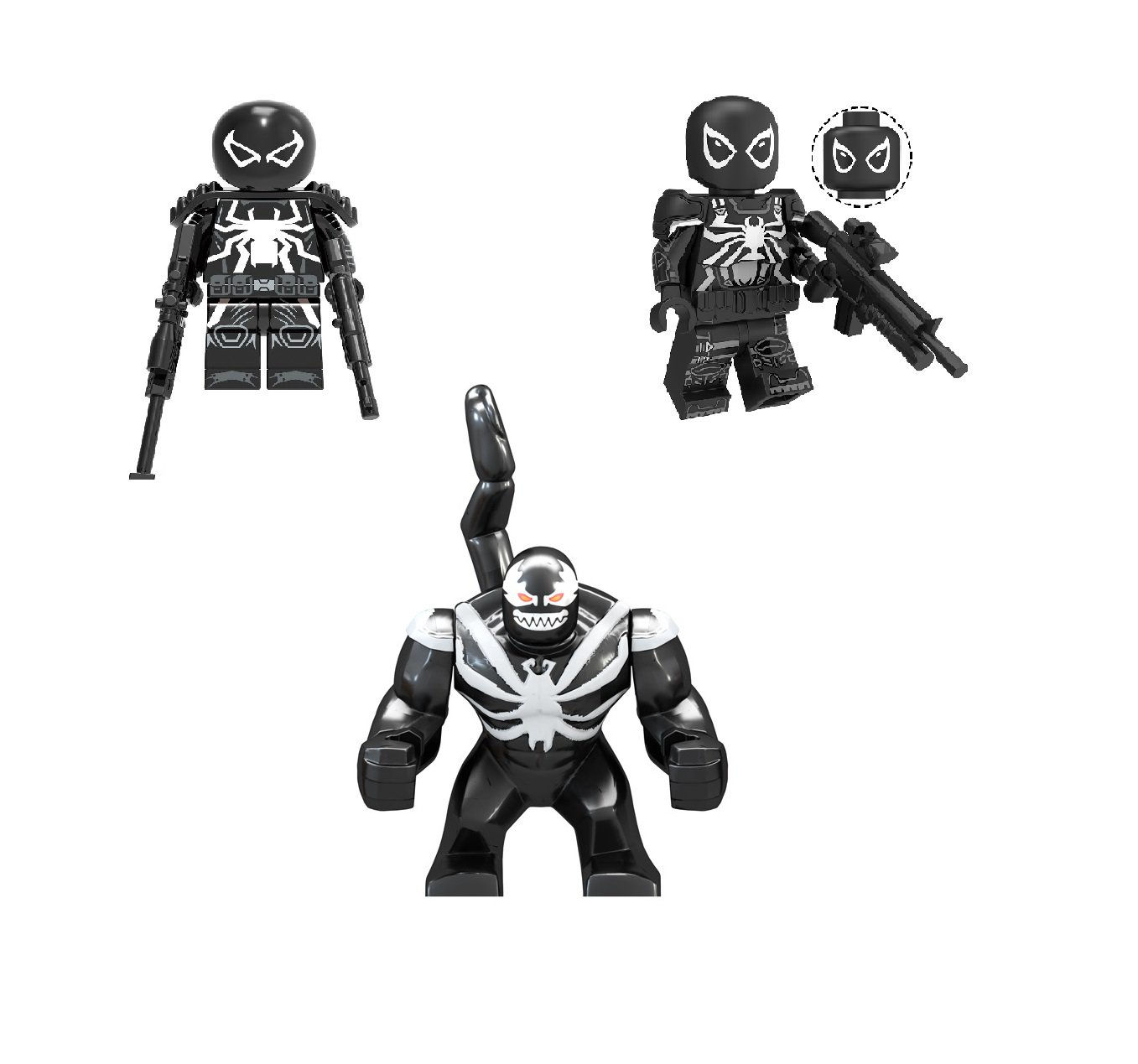 Wallpaper #omimIpMBSpphPi3-GjMQ138 3 Best Agent Venom Minifigures Compatible Lego Venom Set