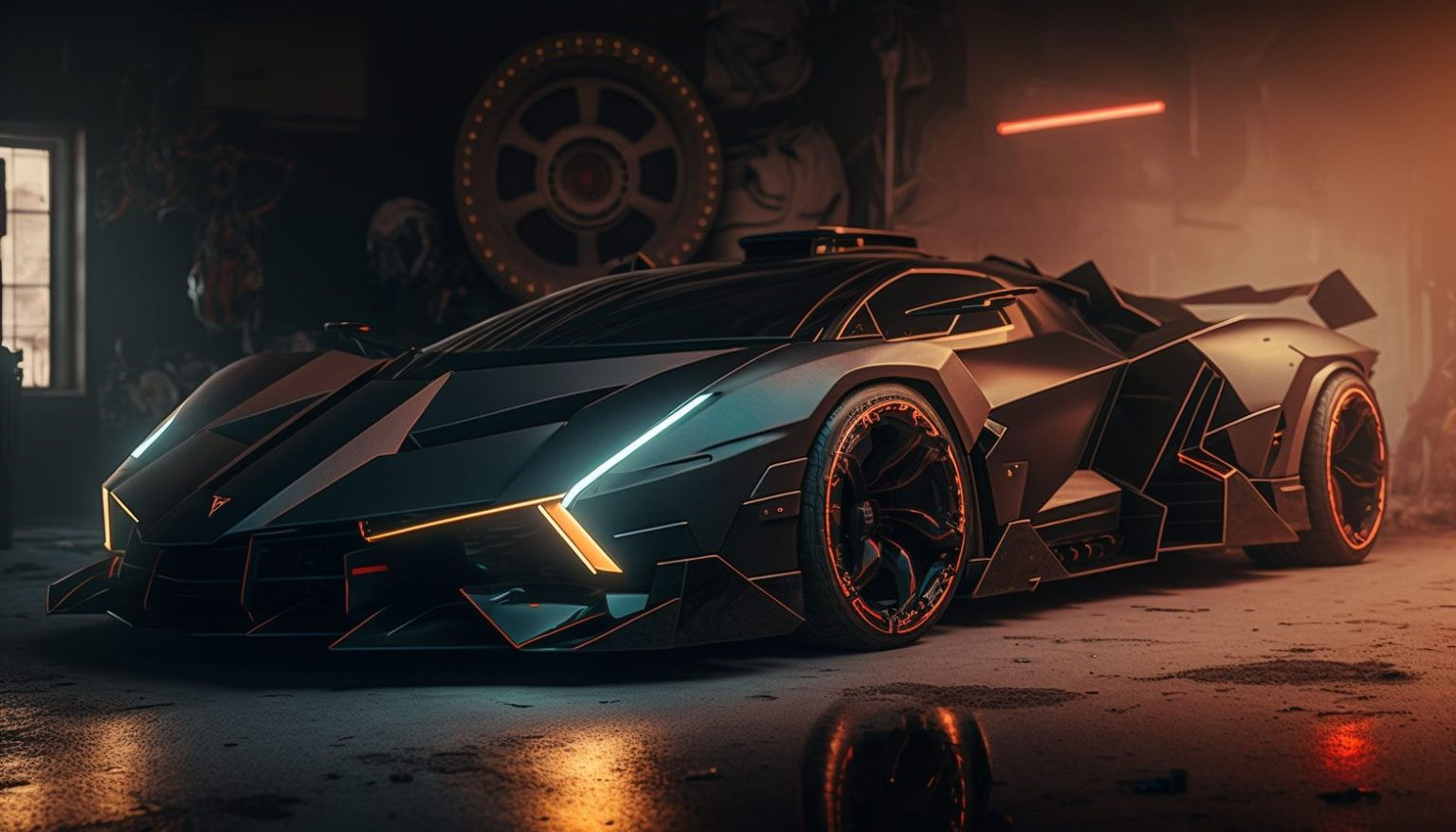 Wallpaper #t2h3FpMBSpphPi3-7QvA63 Cyberpunk Batmobile Concept Car