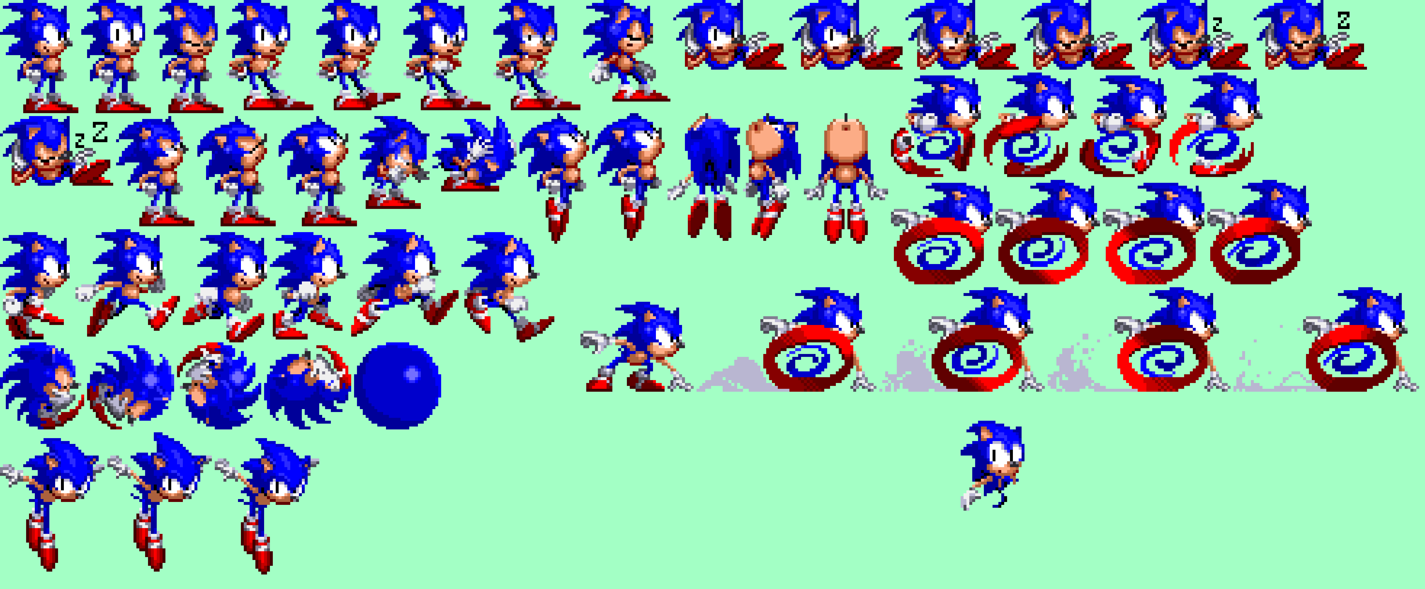 Wallpaper #cc85f Custom Classic Sonic Sprite Sheet by Adanishedgehog2011 on Deviantart