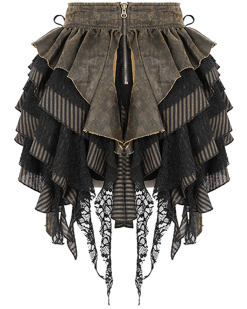 Wallpaper #_bmH3pIBJvJKYCmESQX016 Devil Fashion Philodendron Steampunk Mini Skirt Black Brown