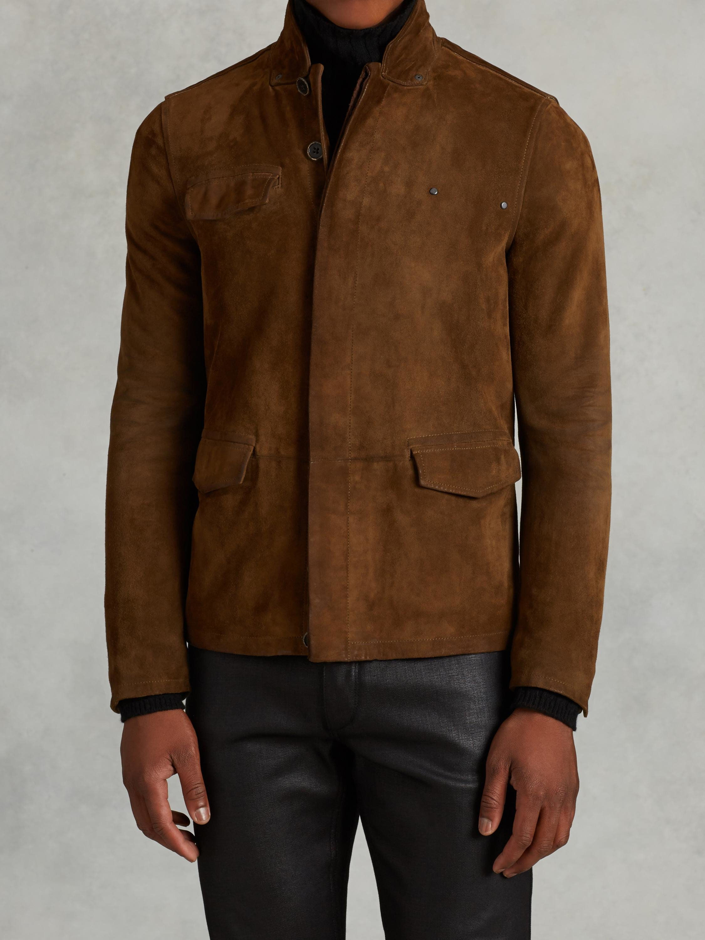 Wallpaper #kyxGSZMB0E1QgA7wmPIG132 John Varvatos Suede Jacket with Rivet Detail in Brown for Men Lyst