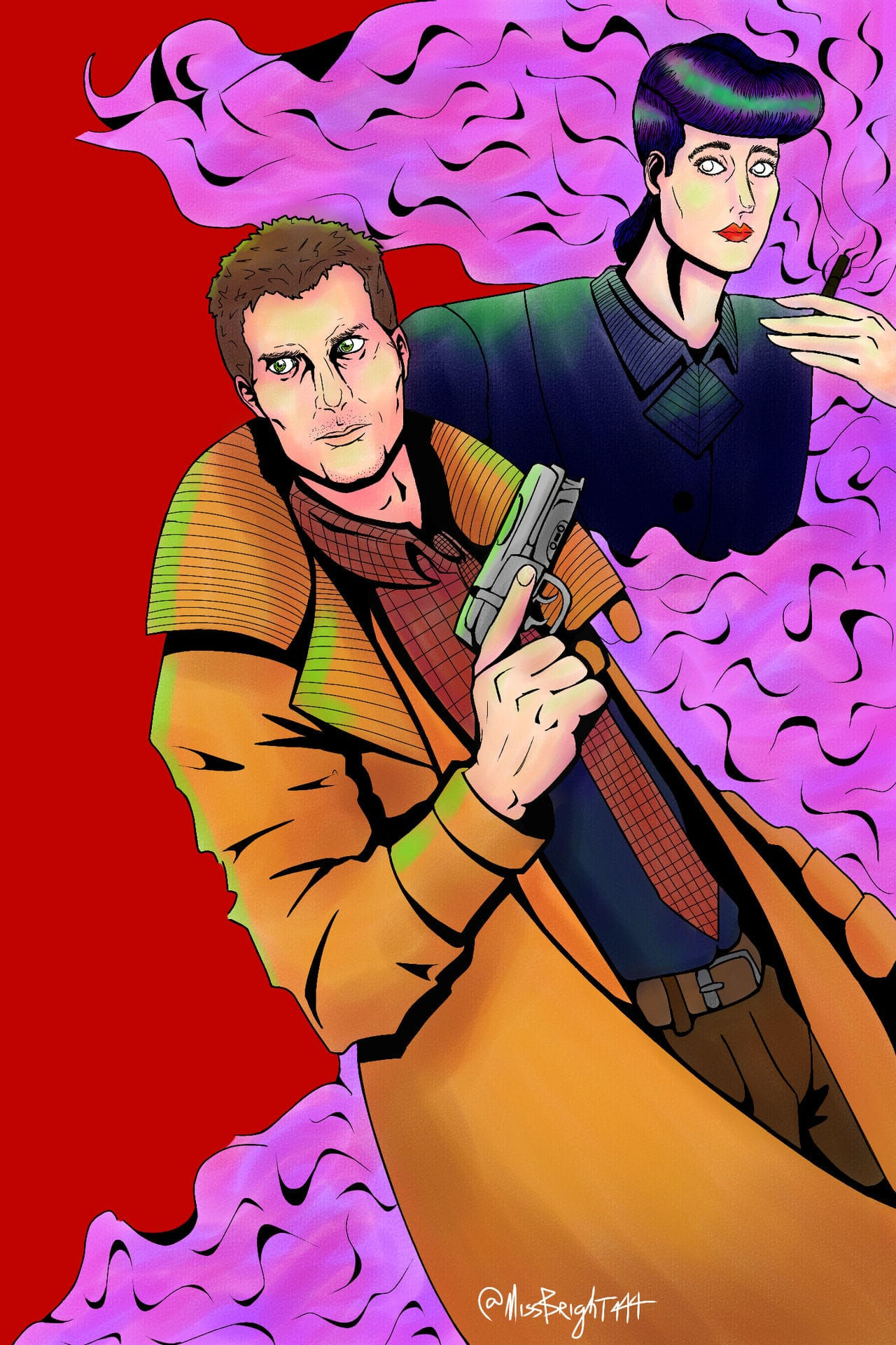 Wallpaper #NIJmQJMB0GiFKesMCsGr24 Blade Runner Missbright444 Illustrations Art Street