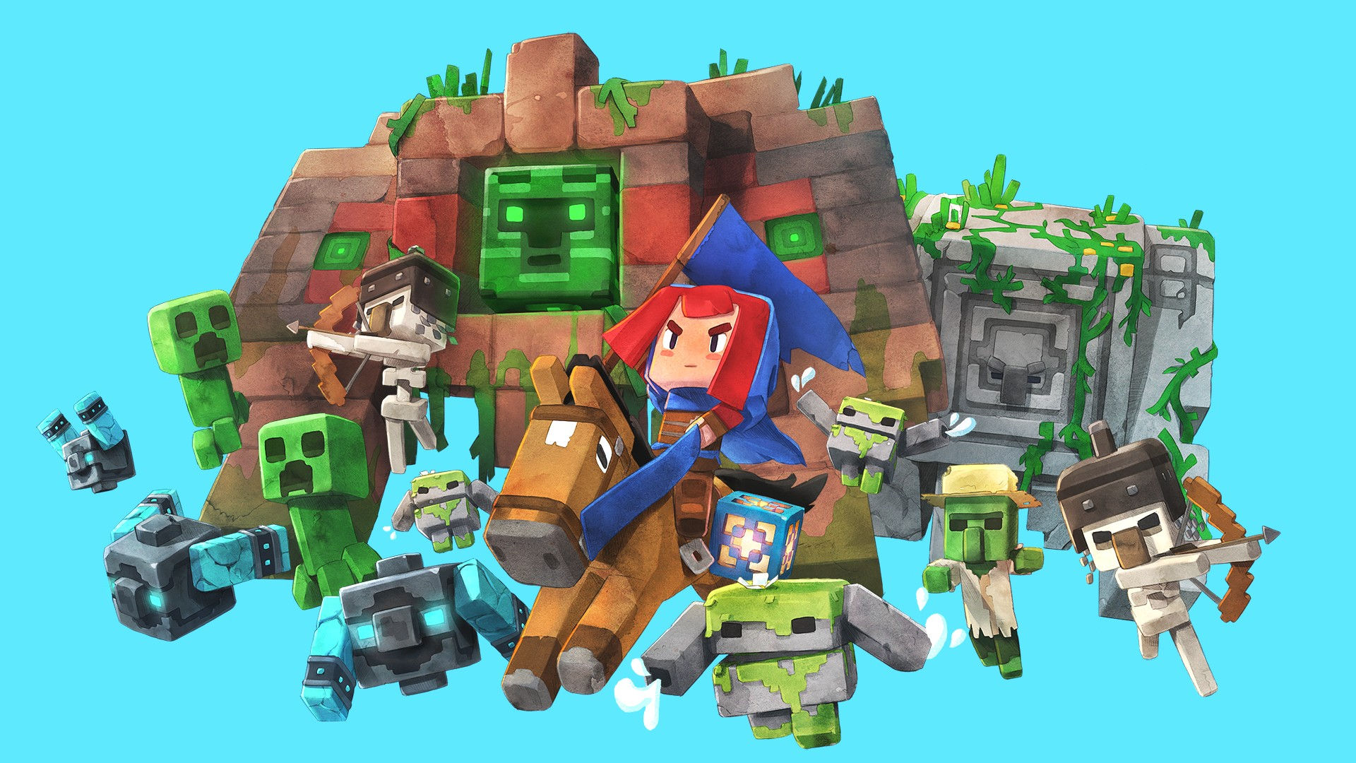 Wallpaper #YBmWDo8BtGB6xQ78_lp_40 Minecraft Legends Mobs All Heroes Hosts and Piglins Pcgamesn