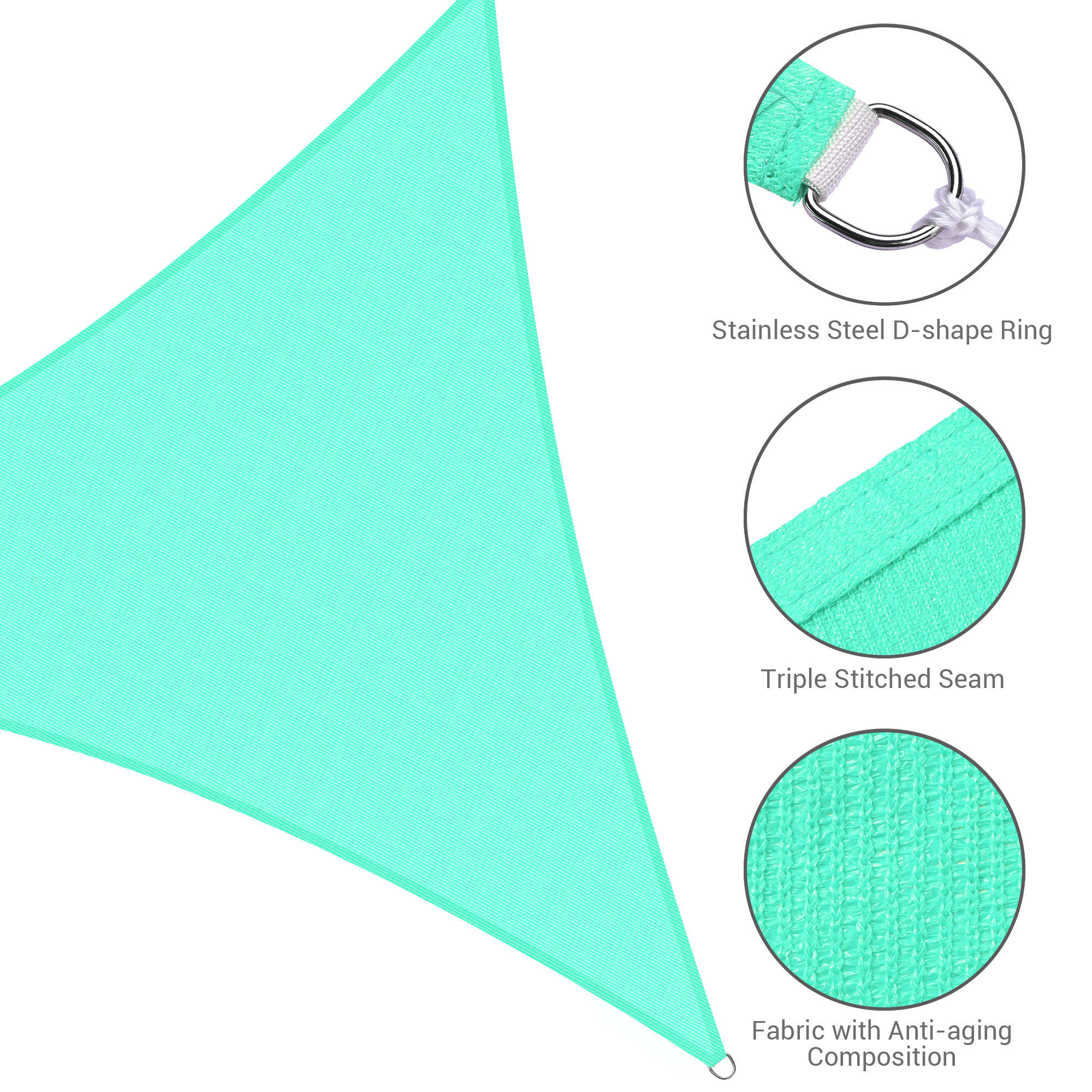Wallpaper #ime4ApMBSpphPi3-D7BO382 Triangle Sun Shade Sail Canopy Uv Block Patio Yard Pool Outdoor Pearl