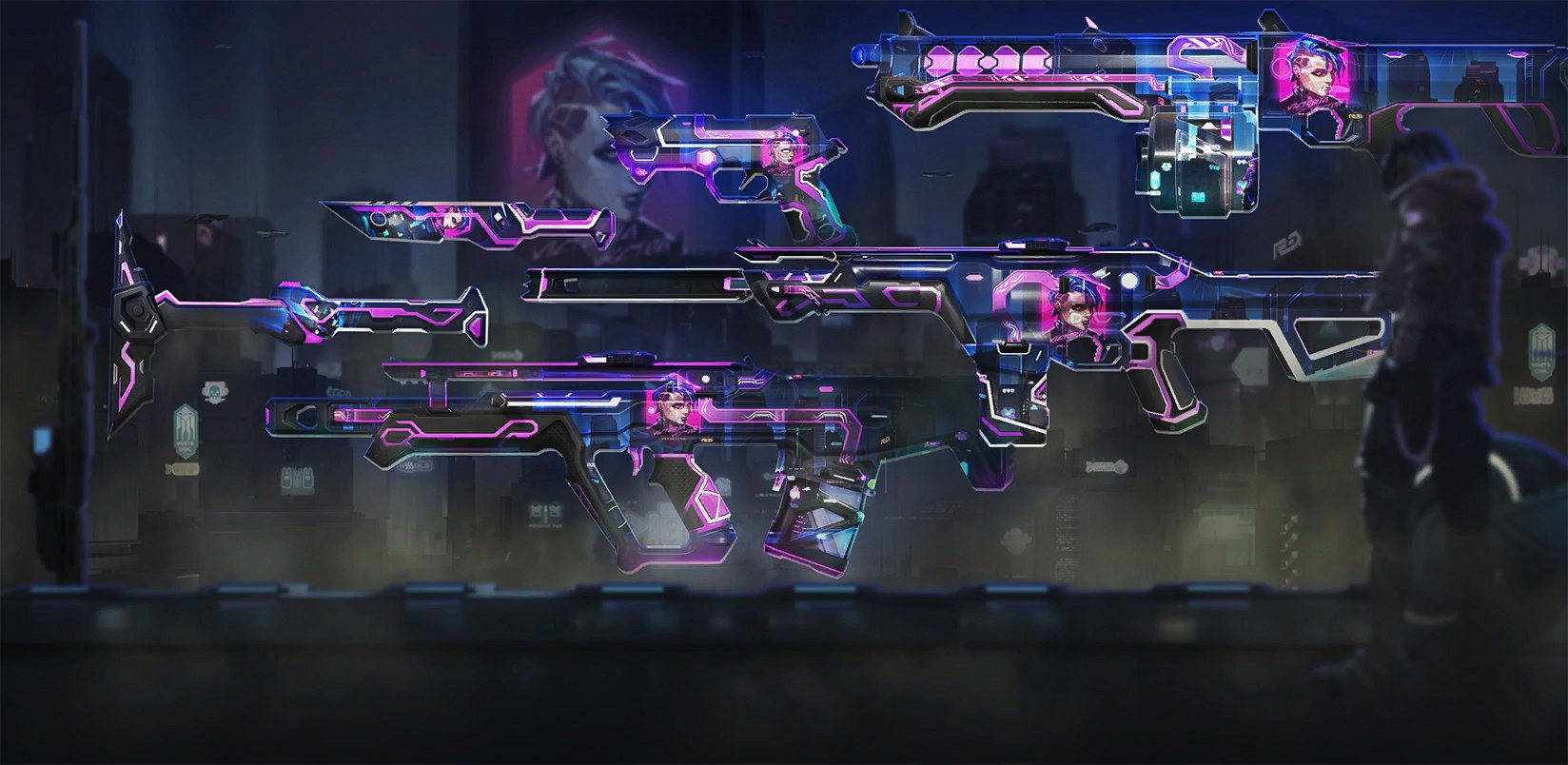 Wallpaper #dxk-Mo8BtGB6xQ78Q5eK38 Kostum Senjata Bertema Cyberpunk Undercity Tertiris Di Valorant