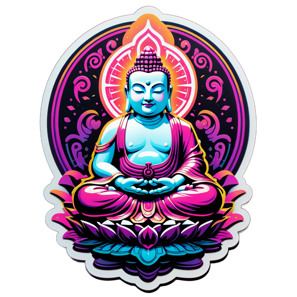 Wallpaper #5zvncJcBSWmA-tzpQI9B27 I Made an AI Sticker of Cyberpunk Buddha