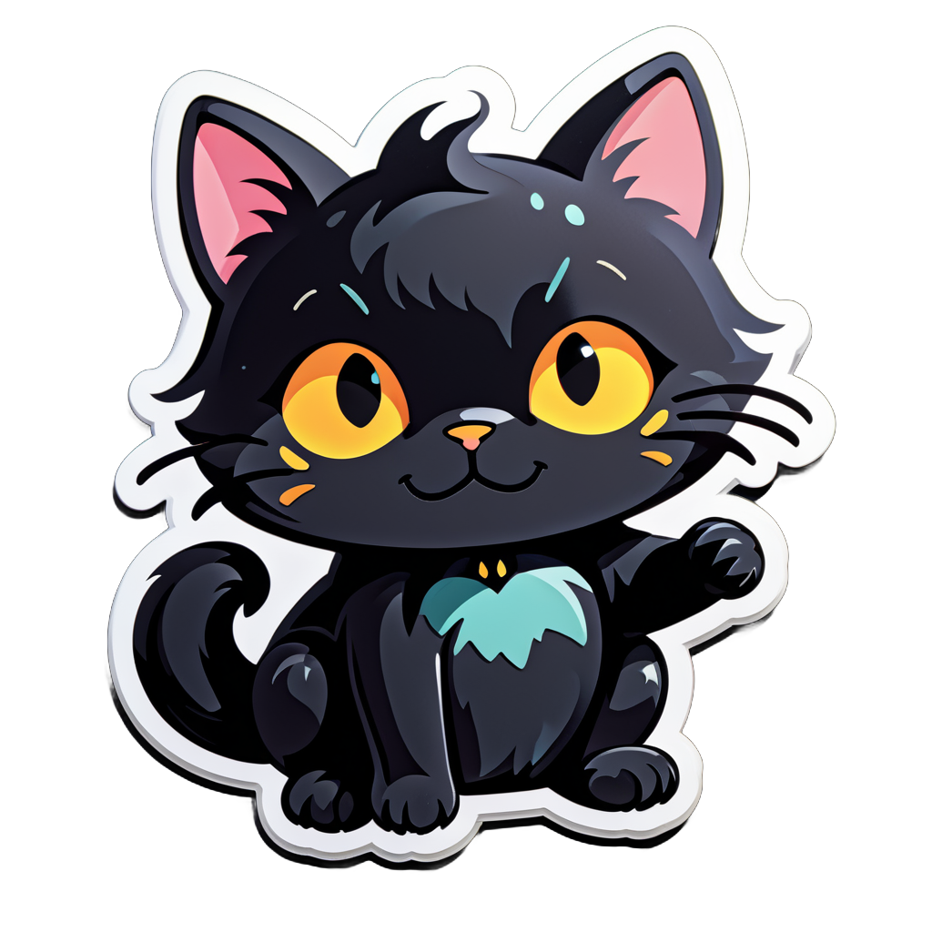 Wallpaper #NBqZT5MB1yWOL4qgun9T309 I Made an AI Sticker of Black Cat