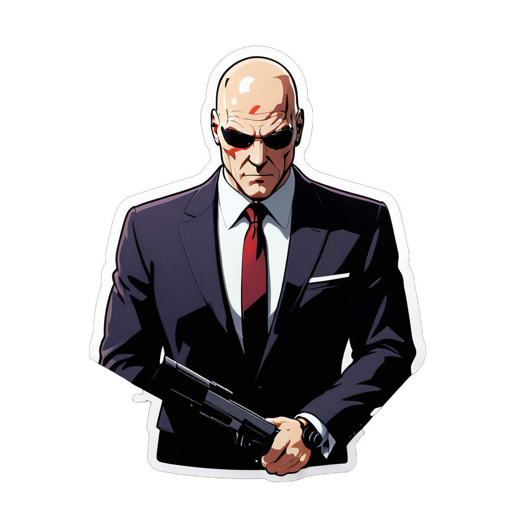 Wallpaper #_2cD_pIBSpphPi3-652y332 I Made an AI Sticker of Hitman 8k UHD Sticker