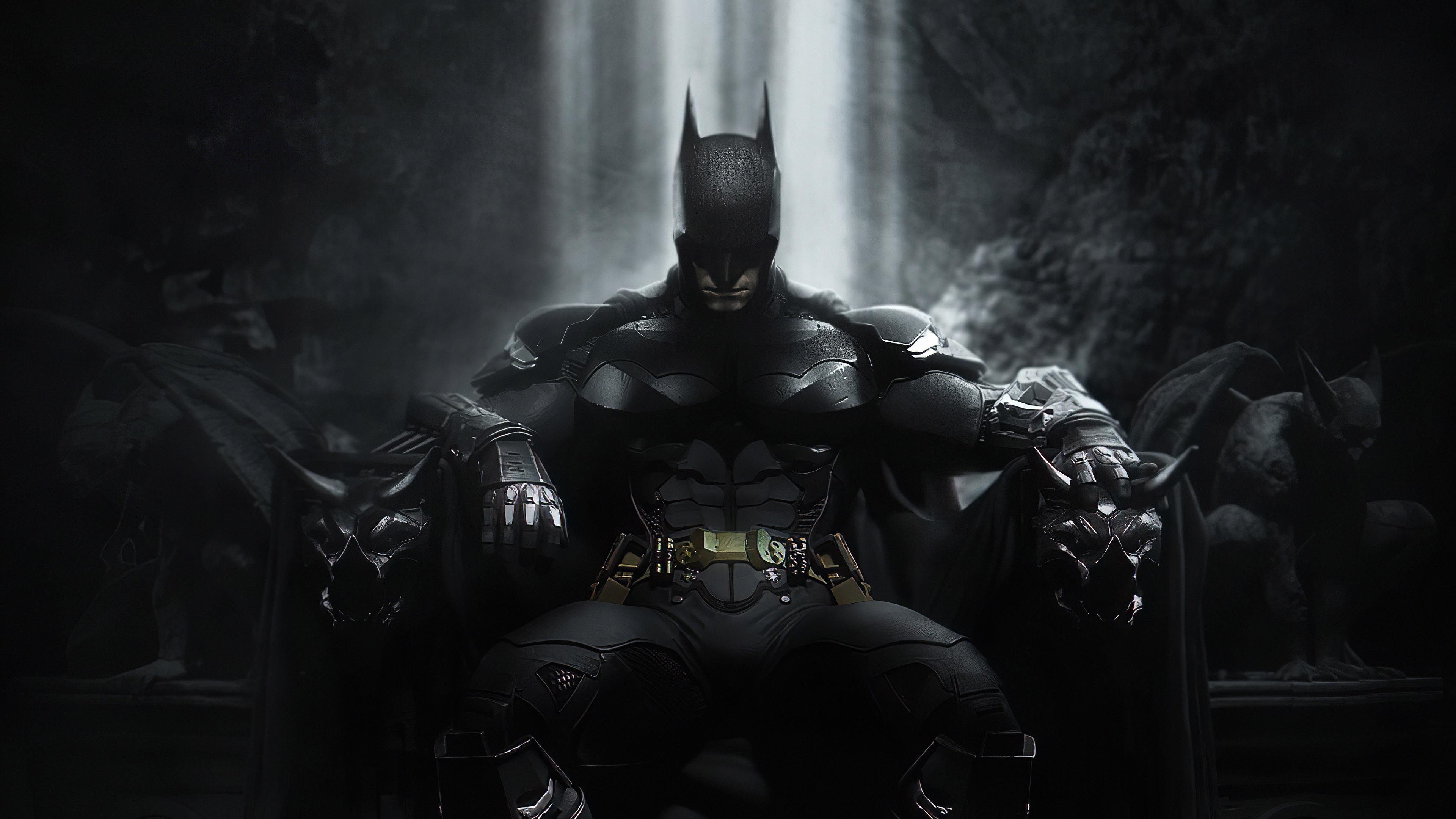 Wallpaper #OkVCjI4B7YBJg1BVj5wi28 Batman Sits on a Throne Made of Gargoyles