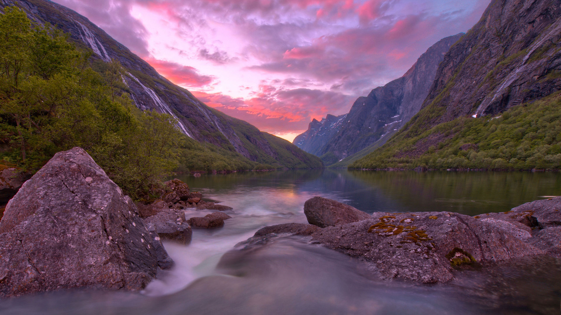 Wallpaper #J31B9I4Bnwiau_P6Kg-i28 Norway Stone Lake Mountain During Sunset HD Nature Wallpapers HD