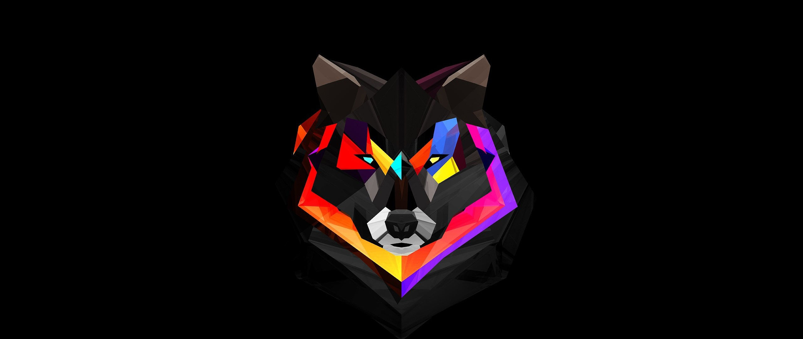 Wallpaper #4h3xLJMBlOZrFDOkhswd266 Artwork Cgi Animals Wolf Digital Art Facets Simple Background 3D