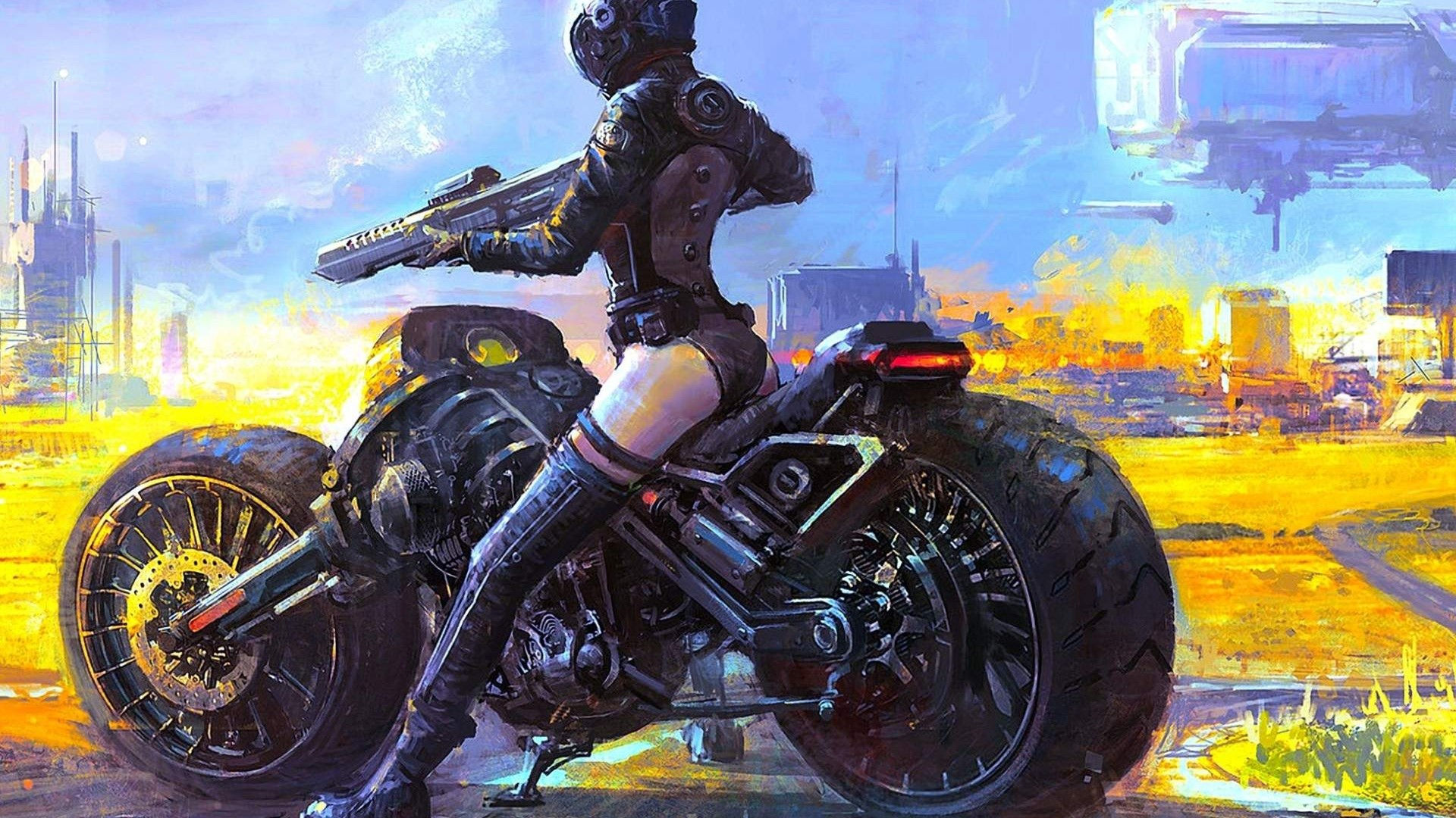 Wallpaper #WkD9LpMBJhL2WPbal7s-266 Biker Girl Digital Art 4K HD Wallpaper Rare Gallery