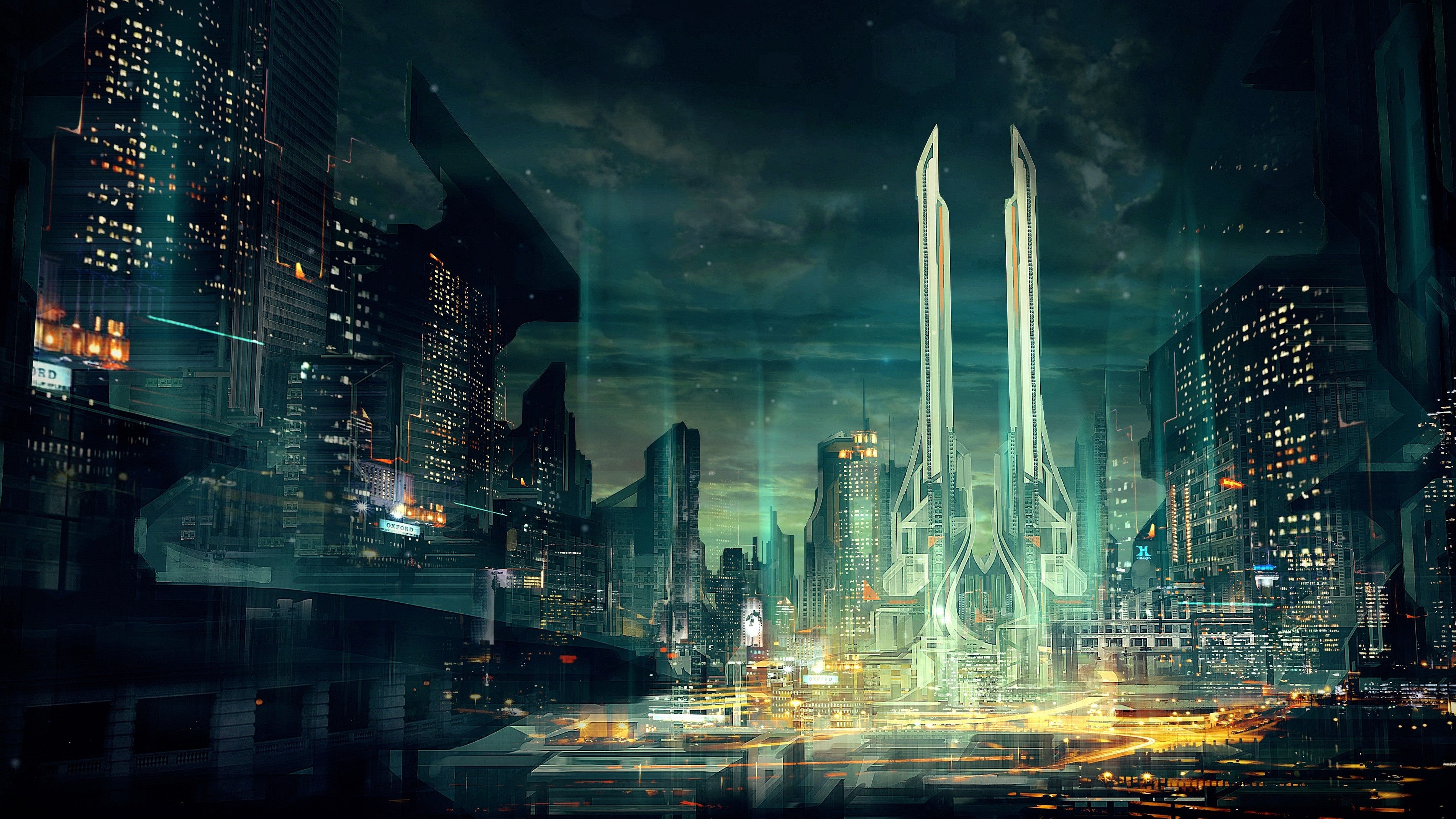 Wallpaper #Hn028o4Bnwiau_P6yAtf15 4555306 City Artwork Cityscape Concept Art Futuristic