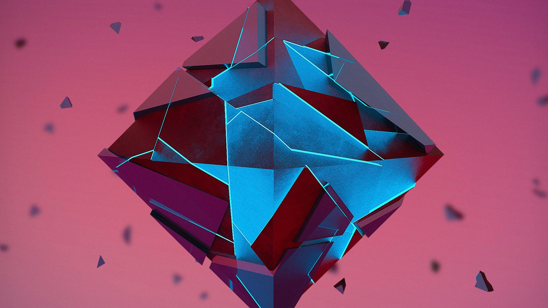 Wallpaper #Ph0GKpMBlOZrFDOkycPy76 3D Abstract Polygon Art Hair Blue Abstract Geometric Figures HD