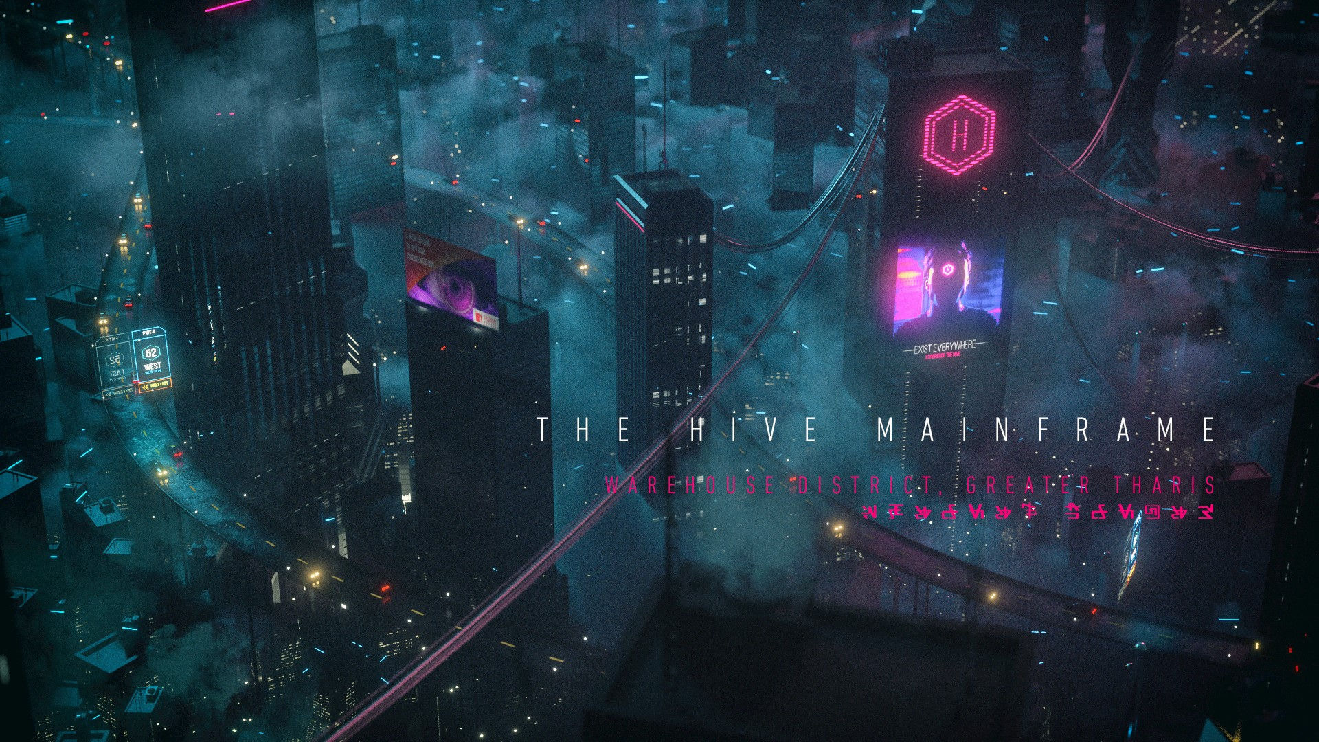 Wallpaper #F2ch7JIBSpphPi3-8lH9353 Night Cyberpunk Flashlight Police Neon Glow David Legnon Flying