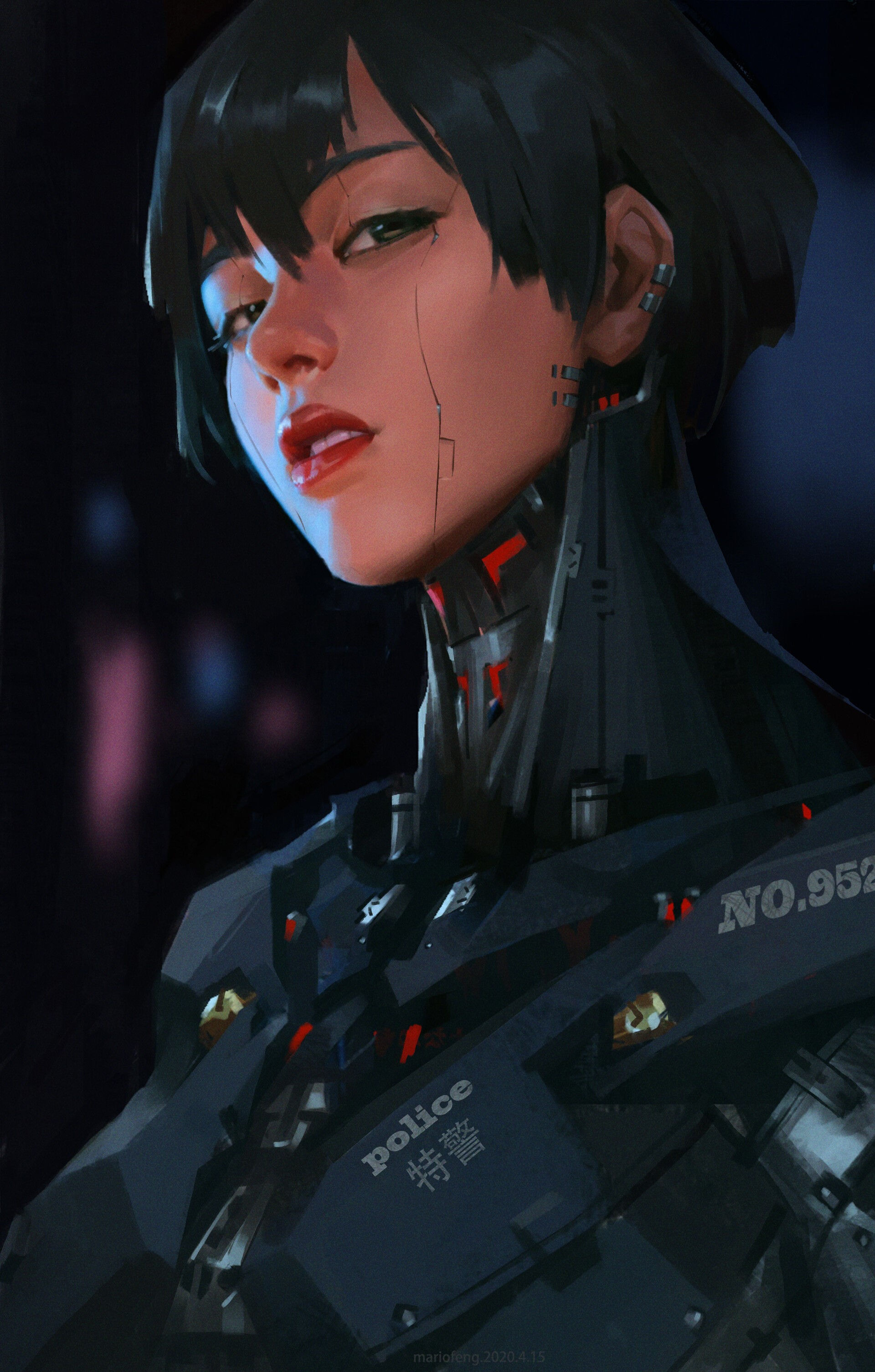 Wallpaper #B3049I4Bnwiau_P66w_P57 1191278 Women Artstation Vertical Face Drawing Marcin Bystrzycki