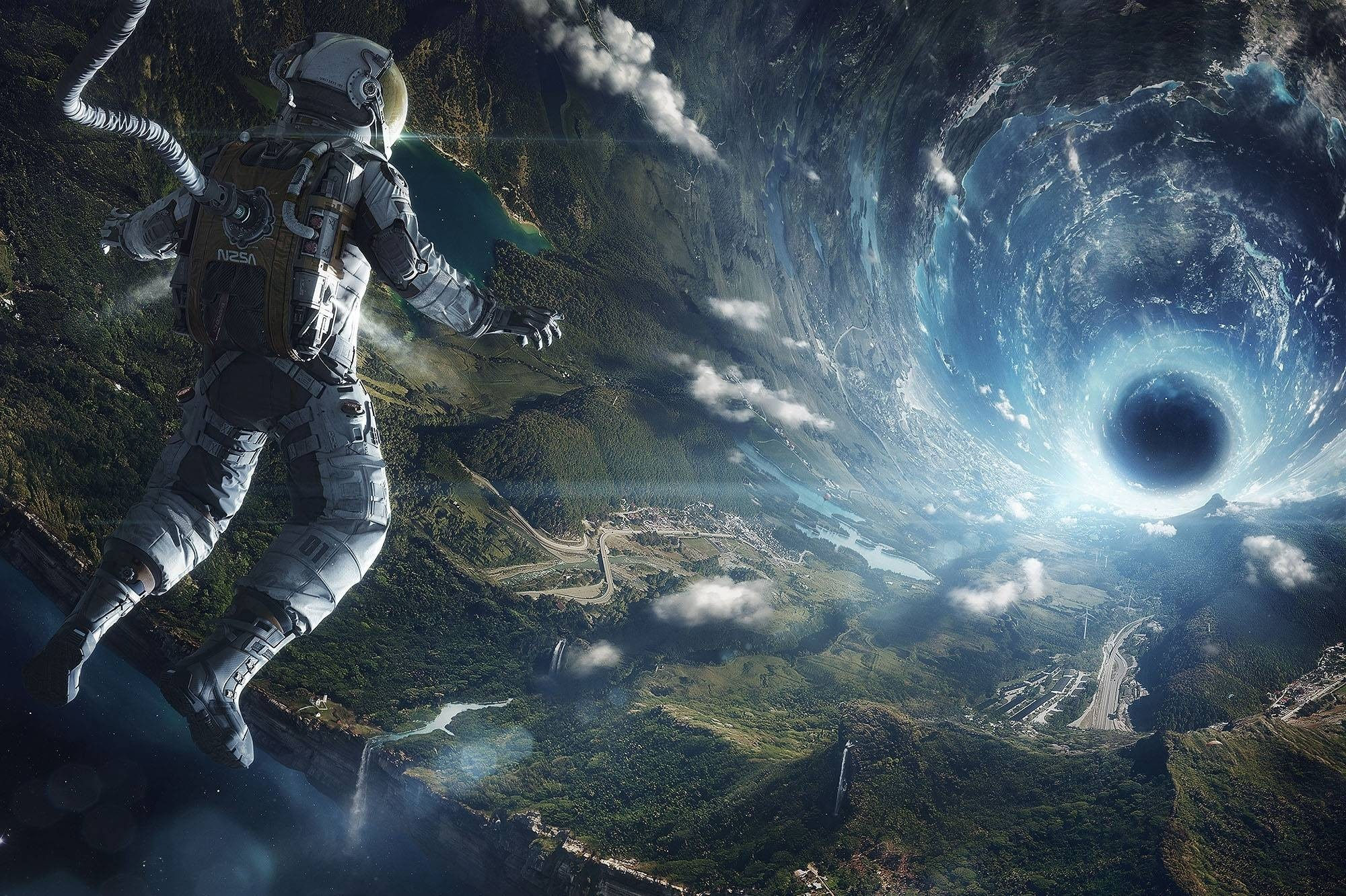 Wallpaper #QmiqI5MBSpphPi3-jjas216 Science Fiction Space Fantasy Art Mountains Digital Art Planet