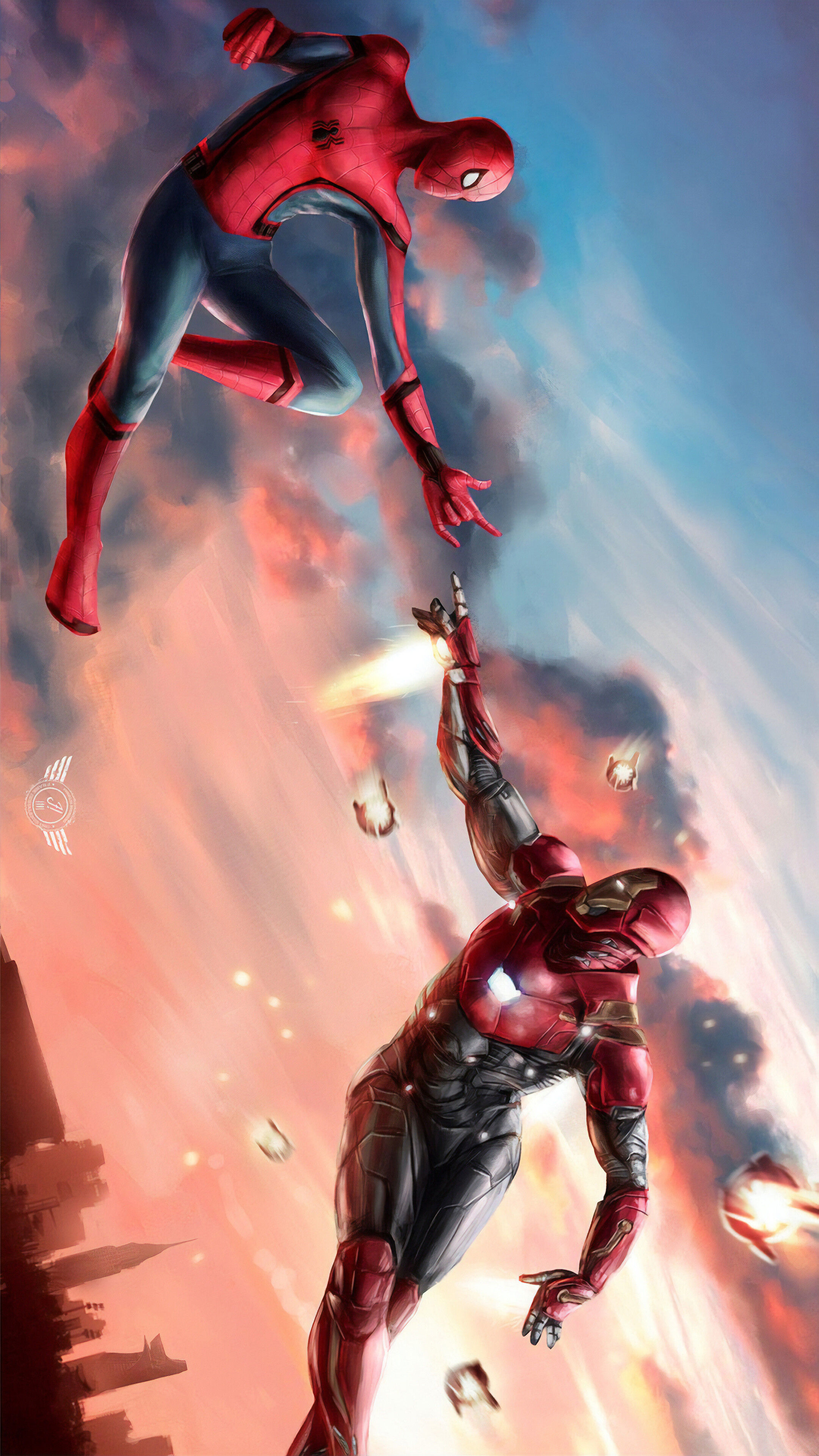 Wallpaper #7bec7 1920x1080 Iron Man Spider Man Come Together Laptop Full HD 1080p HD 4K