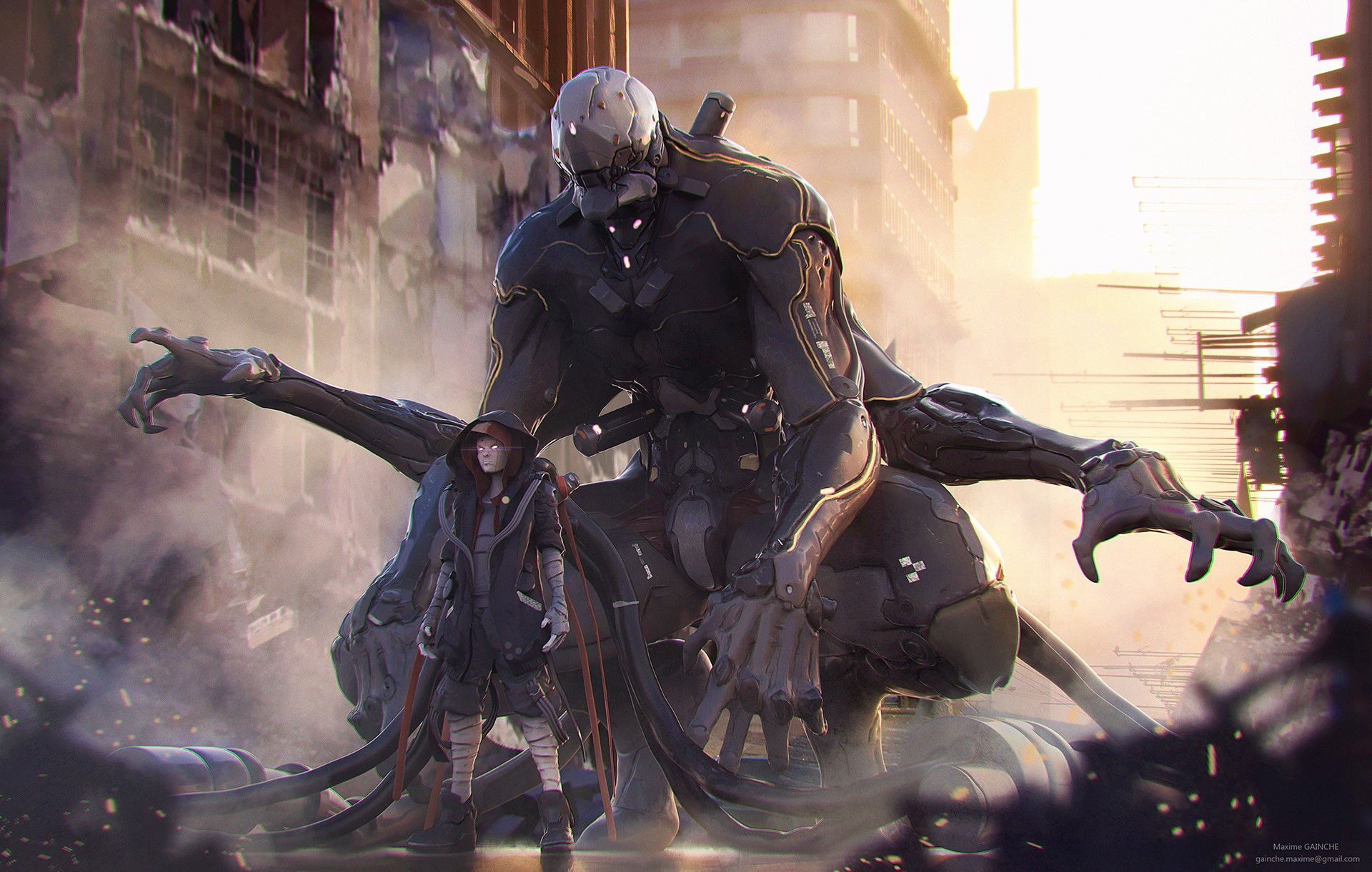 Wallpaper #r0VckI4B7YBJg1BVDp1n56 Mech Digital Art Artwork 3D Hoods Concept Art Science Fiction