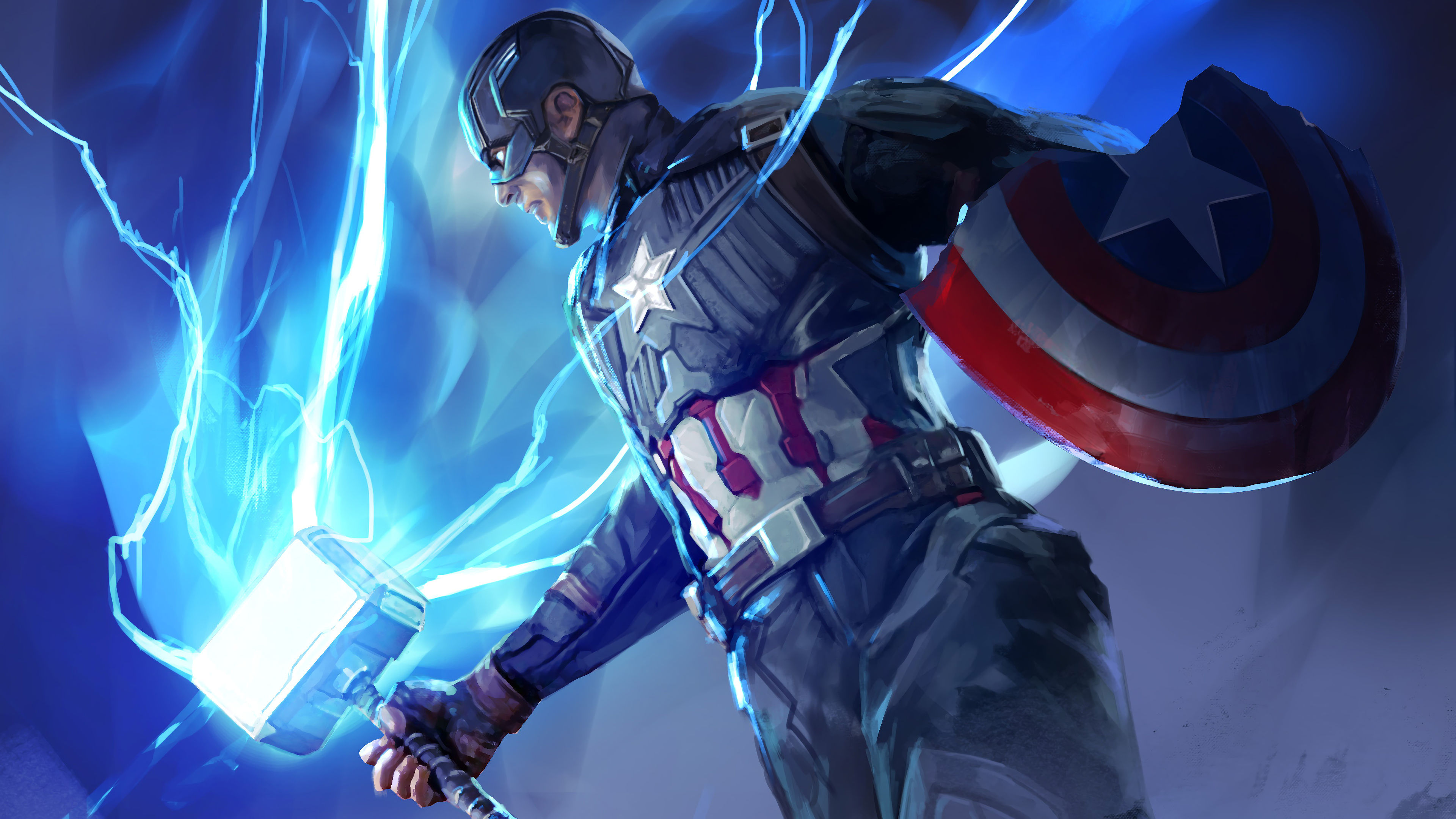 Wallpaper #jXQtwo4B_8f4nGFaPm4v51 308283 Captain America Mjolnir Hammer Avengers Endgame 4K Rare