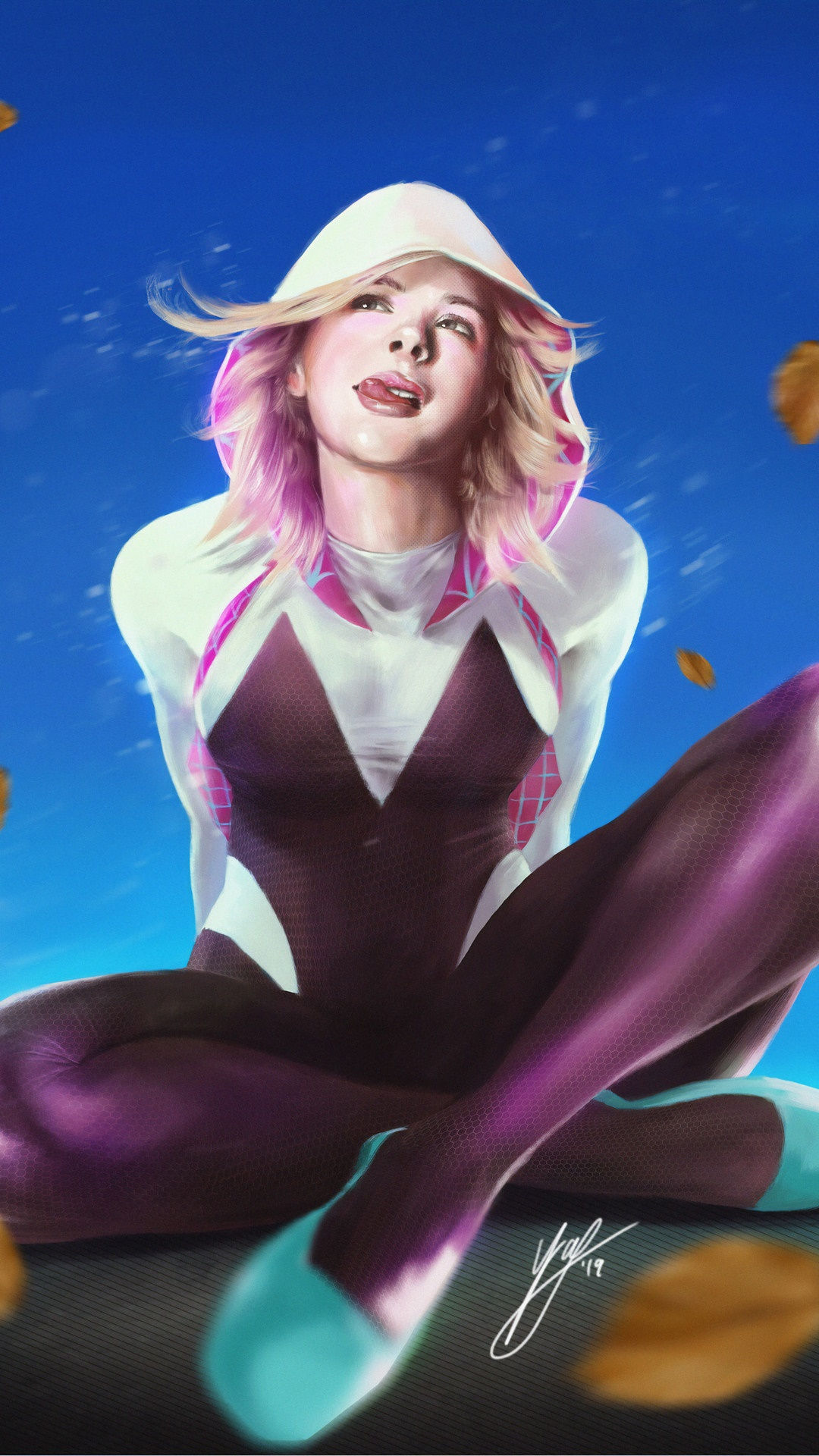 Wallpaper #w_SBOpMBKFX8bn3r_Hjv268 978059 Spider Gwen Dark Background Gwen Stacy Anime Girls Picture