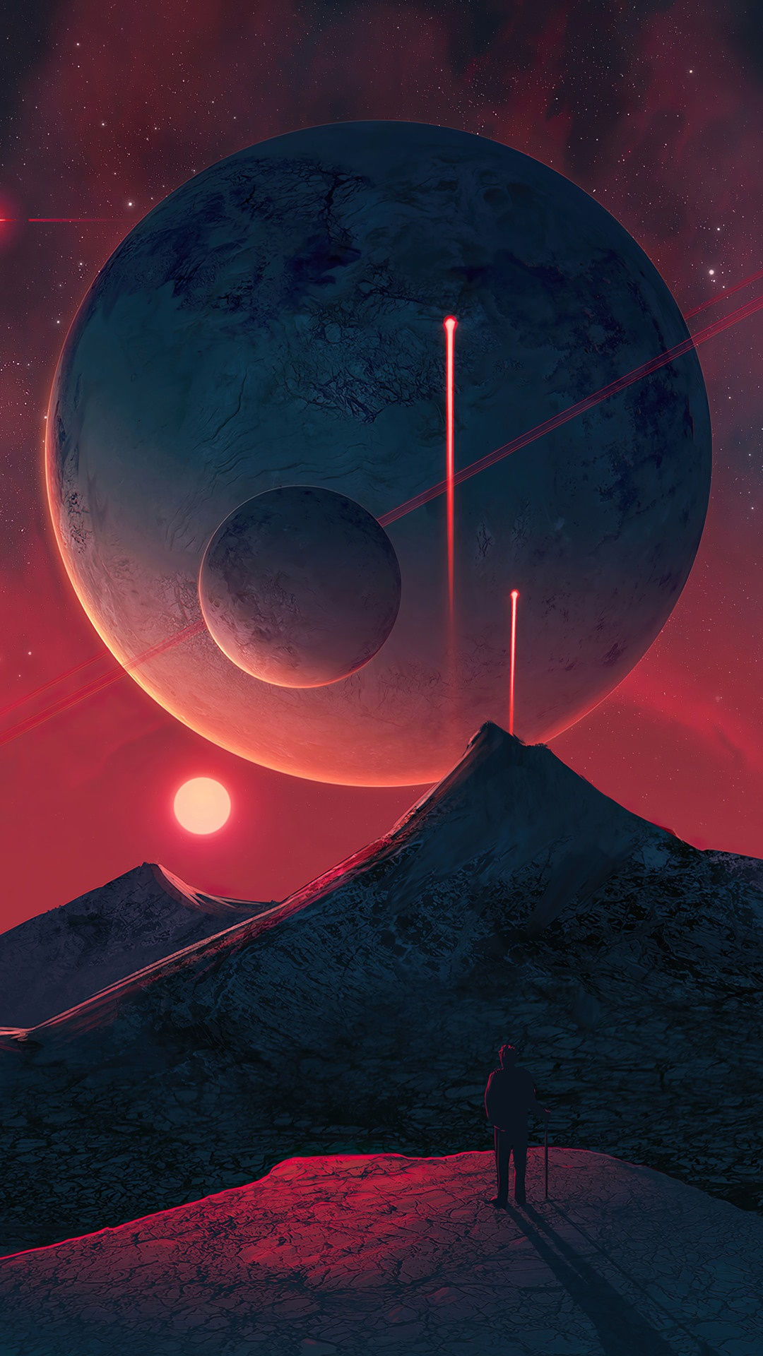 Wallpaper #shcGPpMBPLD5_VENWN5x74 Night Sky Planet Landscape Scenery Sci Fi Digital Art HD Phone