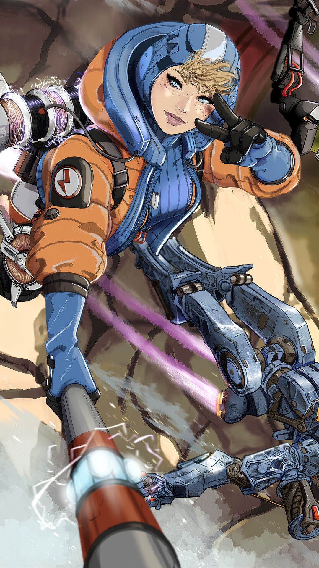 Wallpaper #4n3V9I4Bnwiau_P6bxC028 Apex Legends Wattson Pathfinder Octane 4K HD Phone Wallpaper Rare