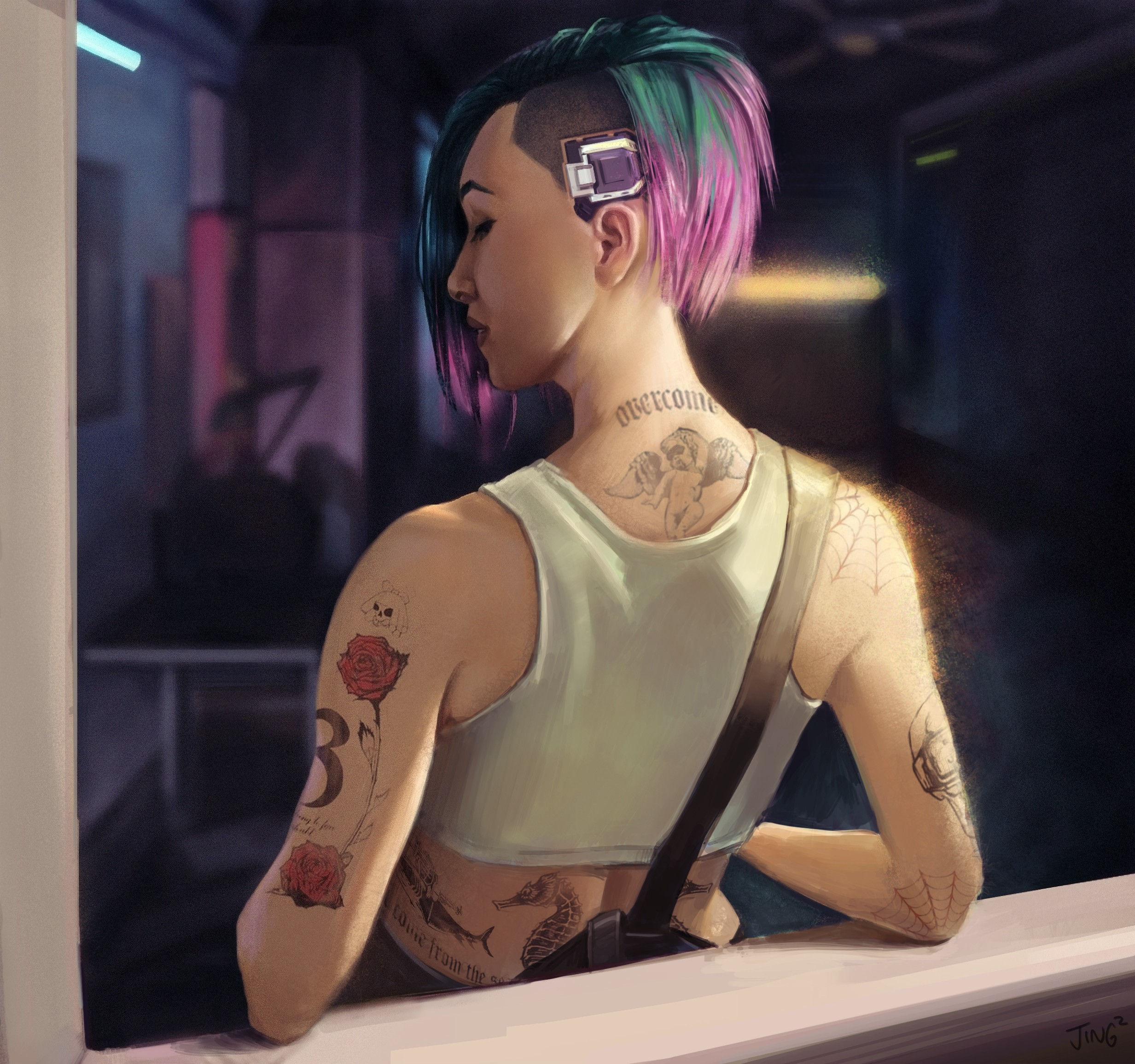 Wallpaper #mWgjGZMBSpphPi3-cxVO196 Cyberpunk 2077 Judy Tattoos