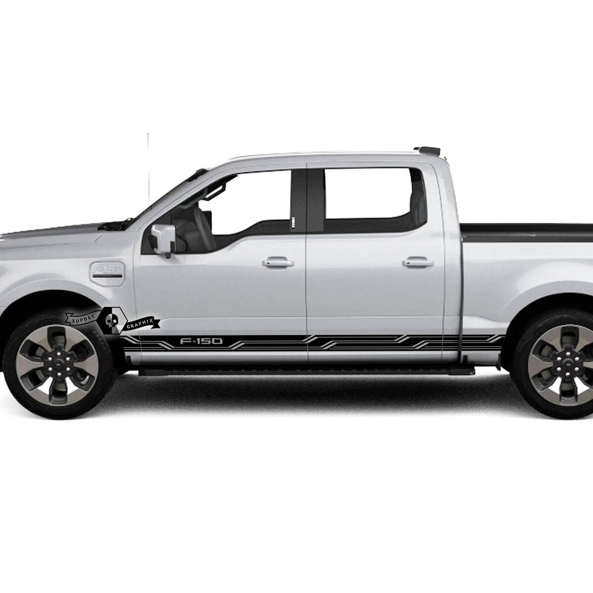 Wallpaper #Zh2mLZMBlOZrFDOkItH5288 Pair Ford F 150 Lightning 2022 2023 Rocker Panel Geometry Stripes Body