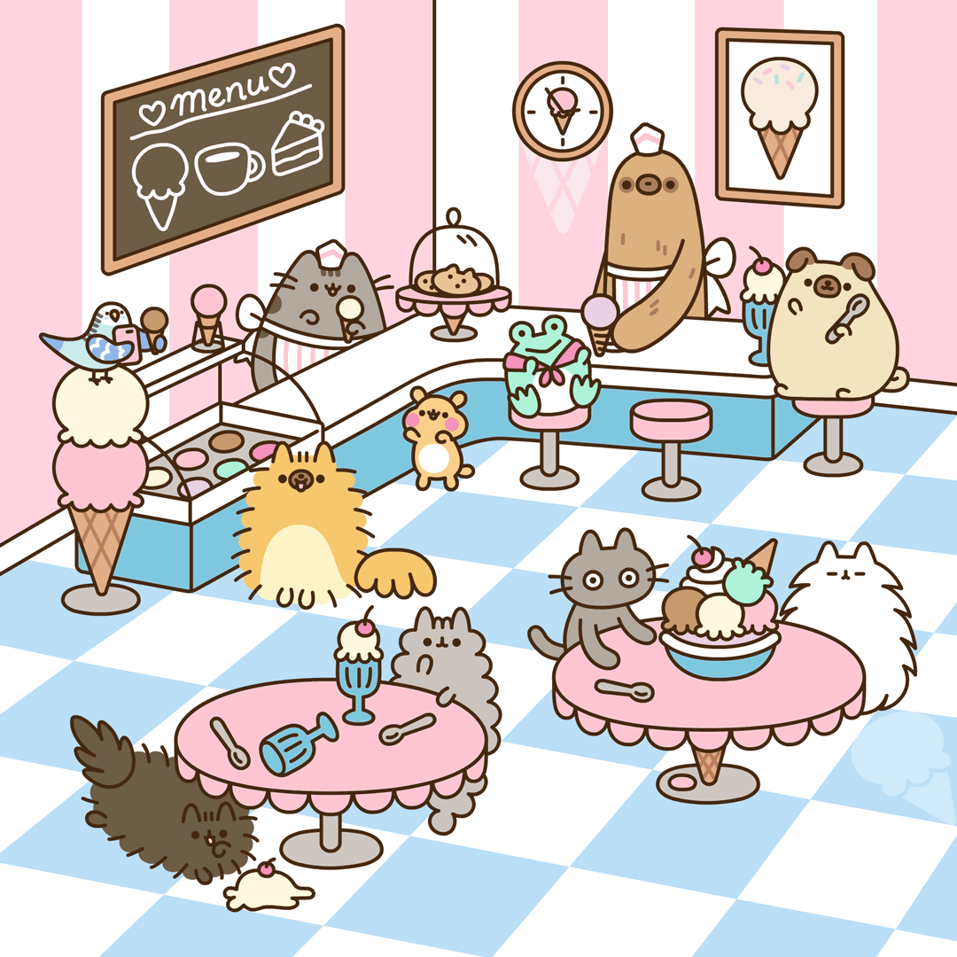 Wallpaper #xhmaKo8BtGB6xQ78I4tx39 Pusheen Ice Cream Gif