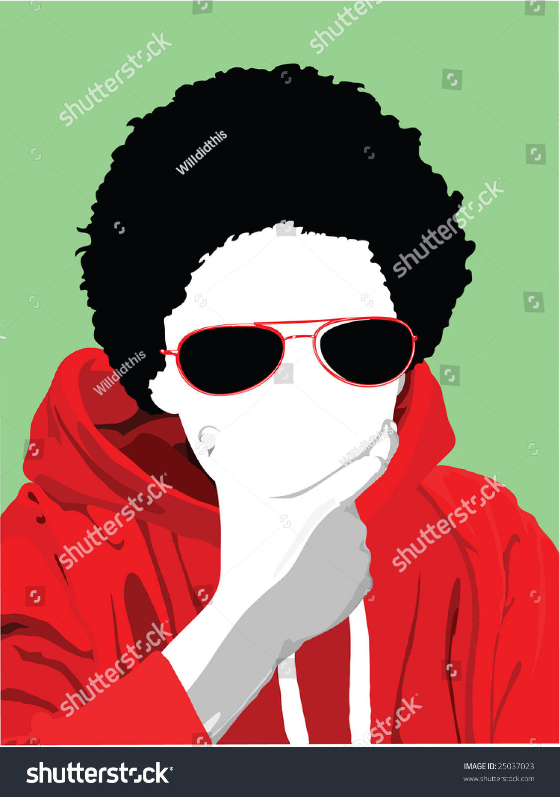 Wallpaper #oPRpOpMBKFX8bn3ru3gp244 Young Cool Kid with Retro Sunglasses and Afro Stock Vector