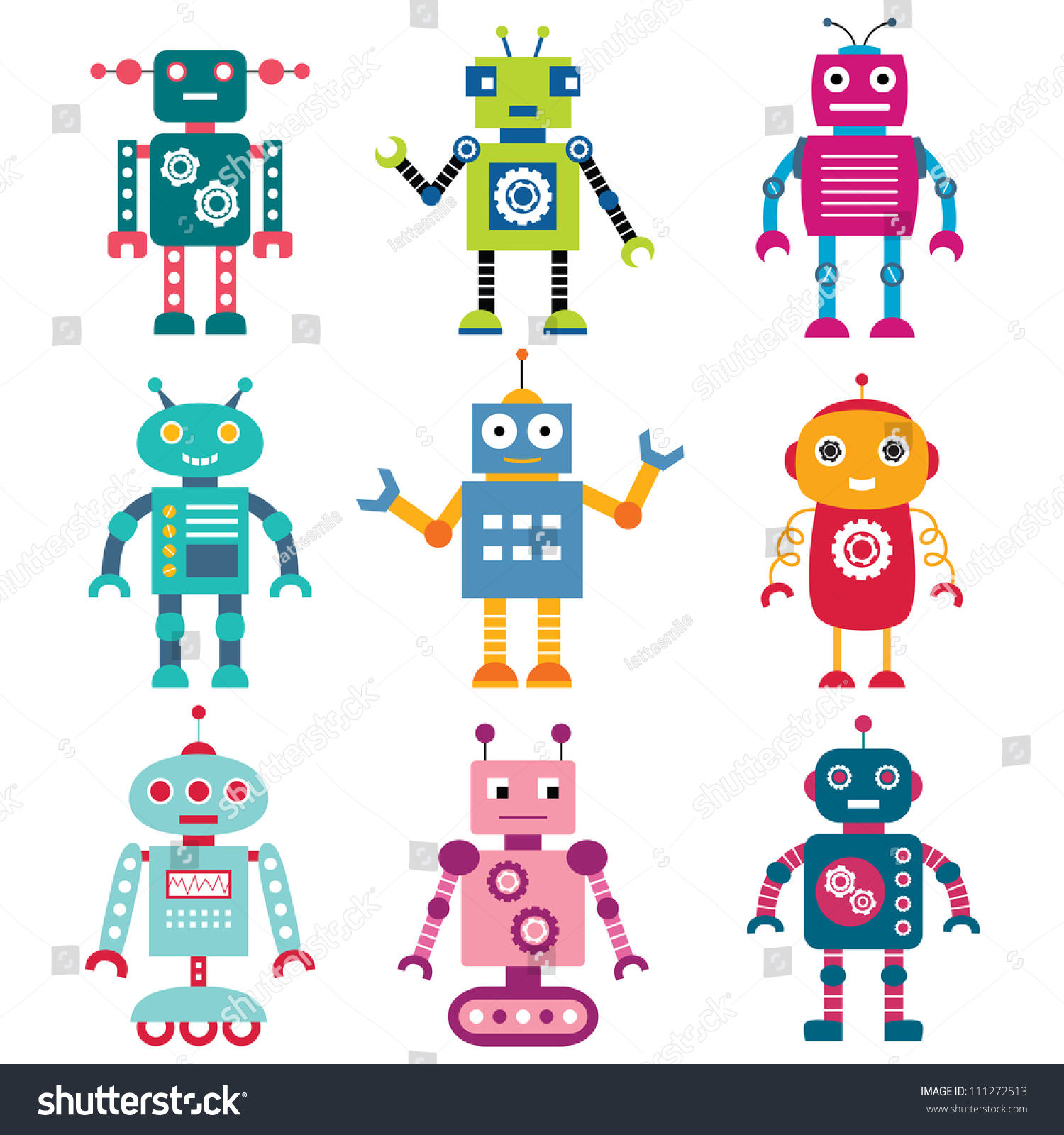 Wallpaper #vWdm9pIBSpphPi3-zYNc205 Robots Vector Set 111272513 Shutterstock