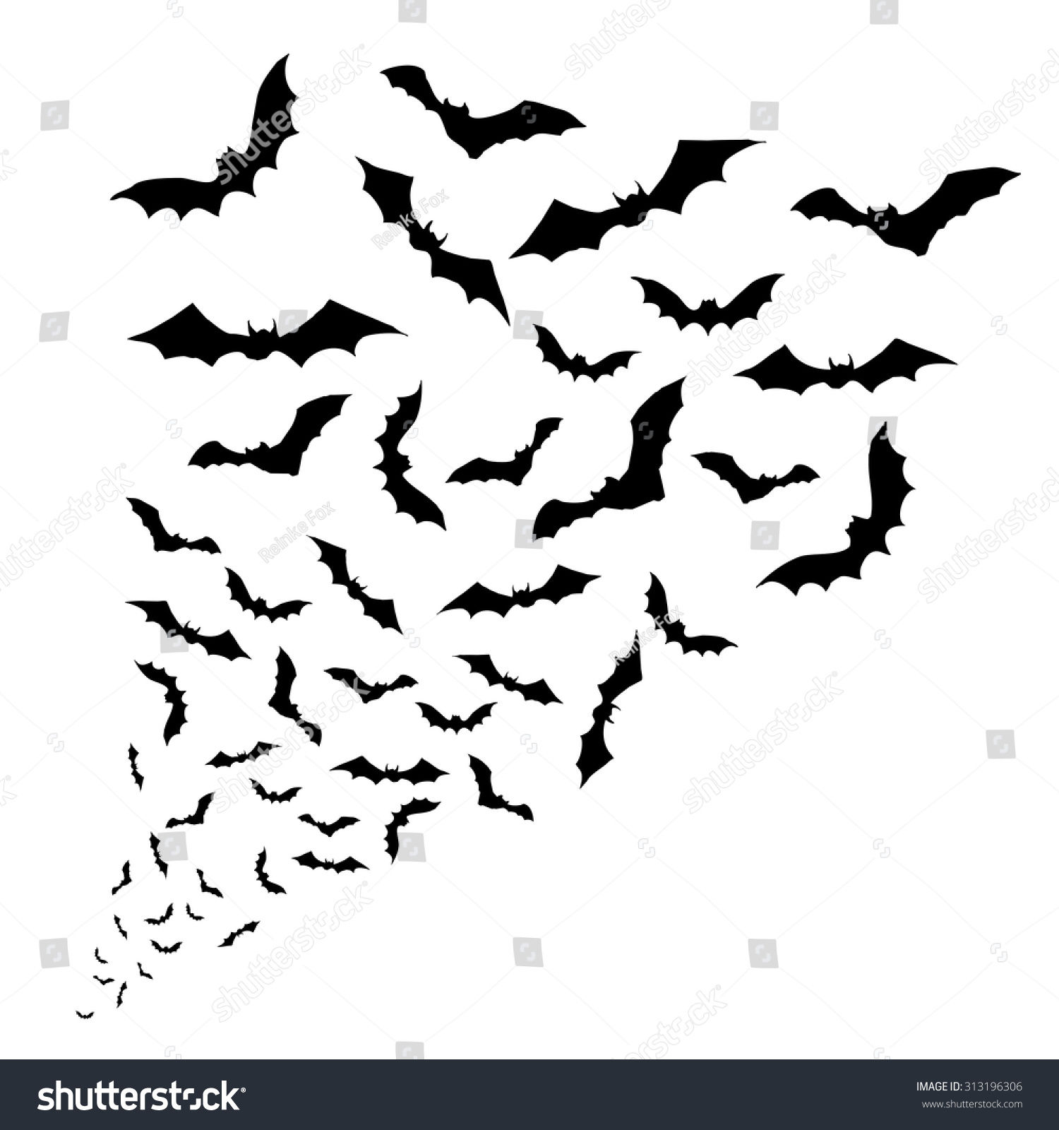Wallpaper #rBnFHY8BtGB6xQ78W3f47 Swarm of Bats on the White Background Stock Vector Illustration