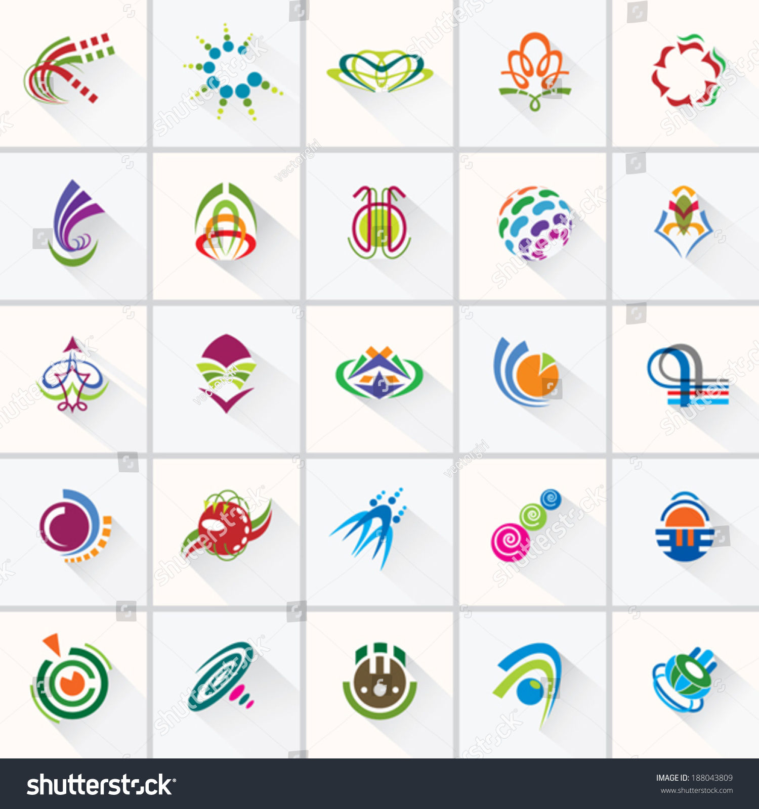 Wallpaper #qx07LZMBlOZrFDOk4M_h271 Abstract Colorful Design Elements Collection Icons Stock Vector