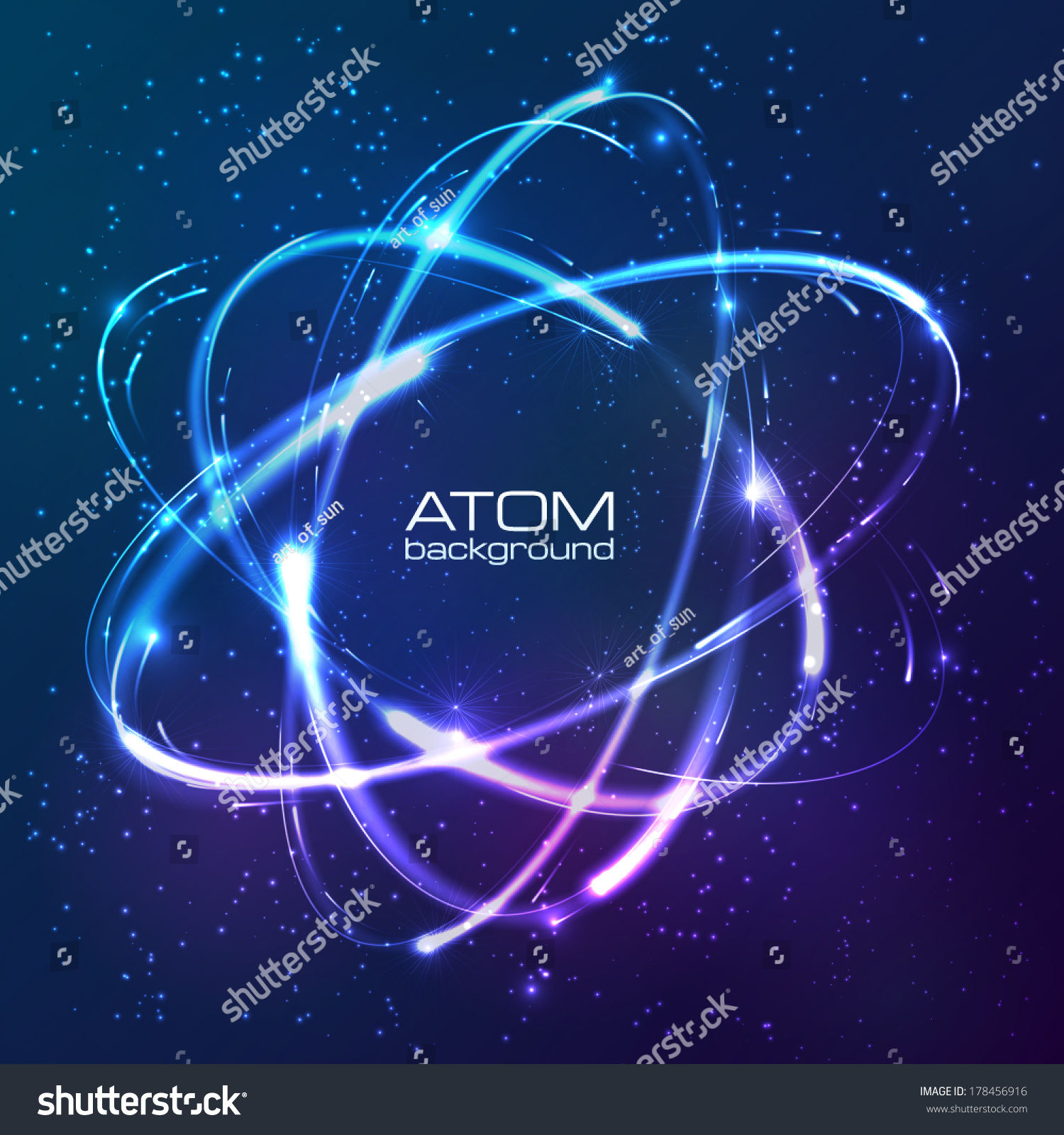 Wallpaper #uGdr8ZIBSpphPi3-MmsY171 Vector Shining Neon Lights Atom Model 178456916 Shutterstock