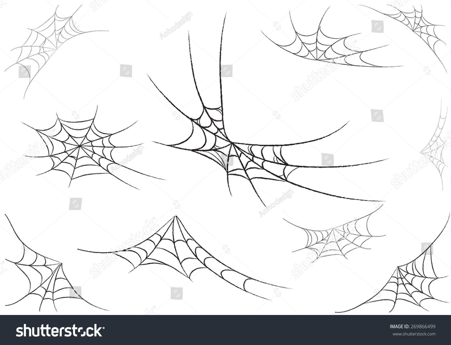 Wallpaper #52dP85IBSpphPi3-BnRA150 Spider Web Monochrome Vector Illustration 269866499 Shutterstock