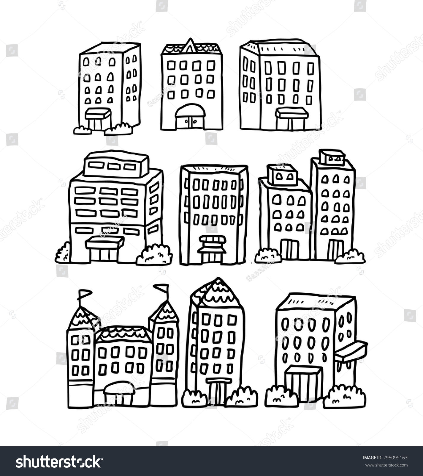 Wallpaper #dmfr65IBSpphPi3-5U-B235 Hand Drawn Building Stock Vector Illustration 295099163 Shutterstock