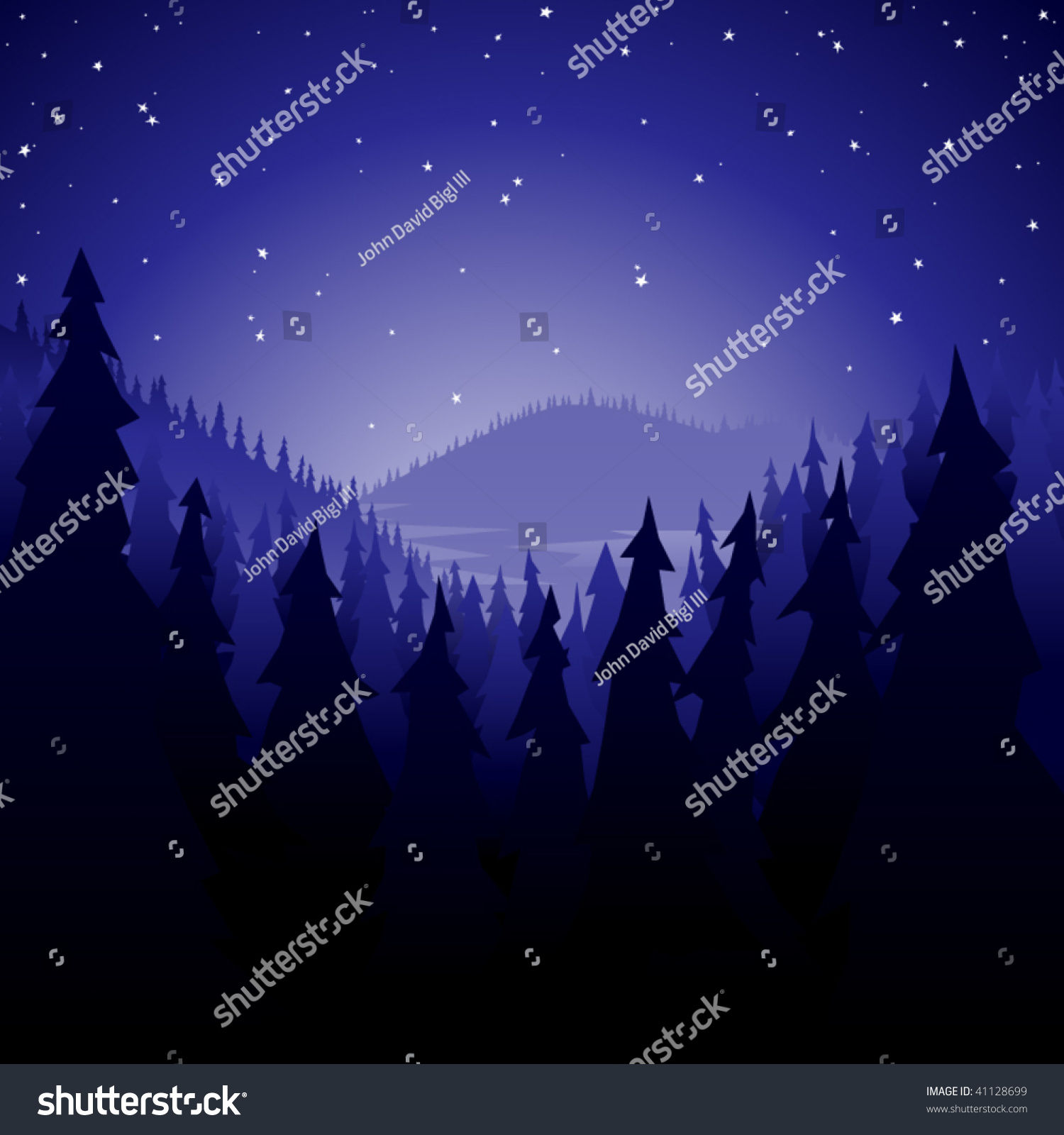 Wallpaper #BGdQC5MBSpphPi3-qtkV60 Foggy Forest of Abstract Pine Trees at Night Stock Vector Illustration