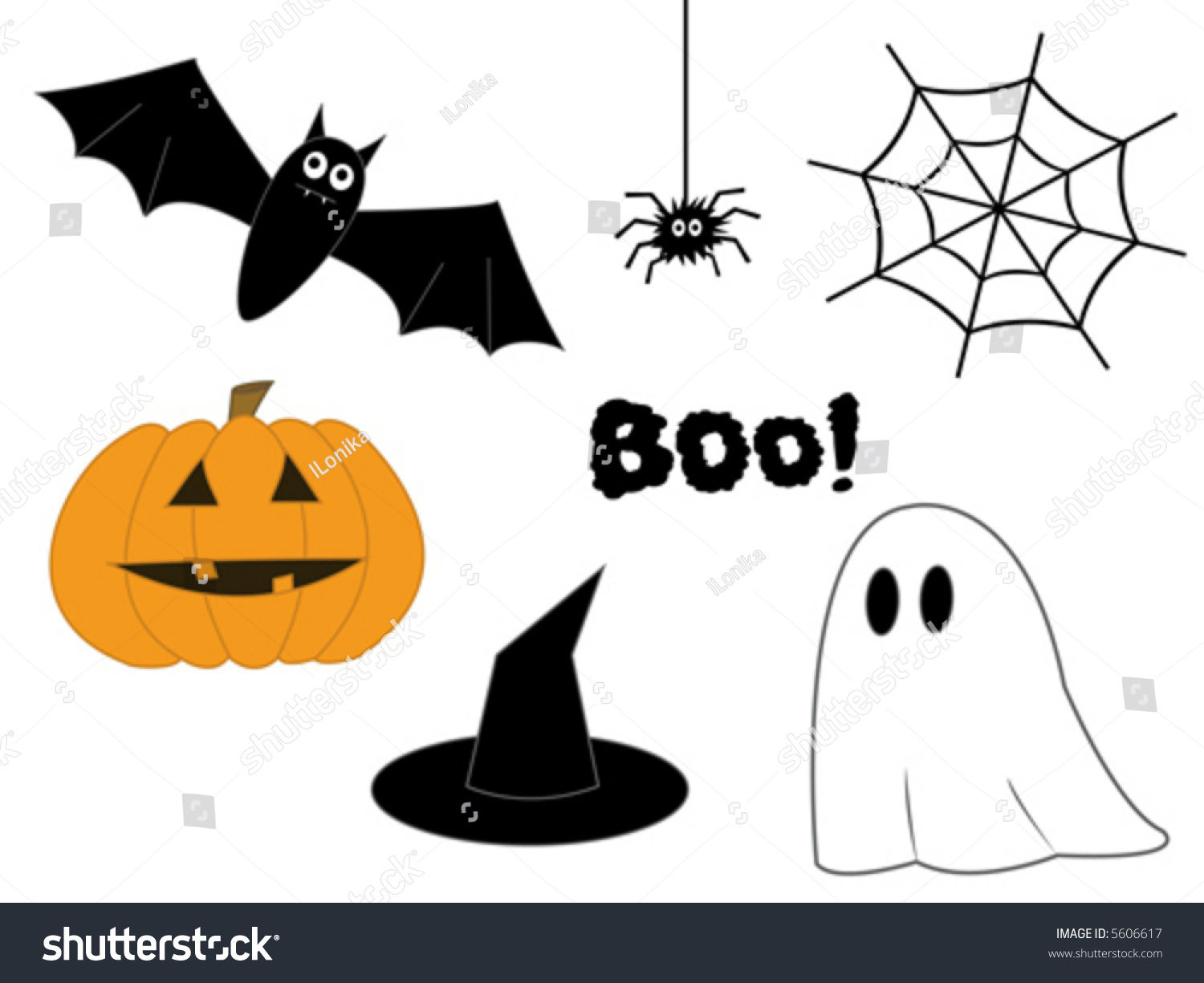 Wallpaper #k_RZOpMBKFX8bn3rE3j051 Halloween Clip Art with Pumpkin Bat Spider Web Hat and Ghost Stock