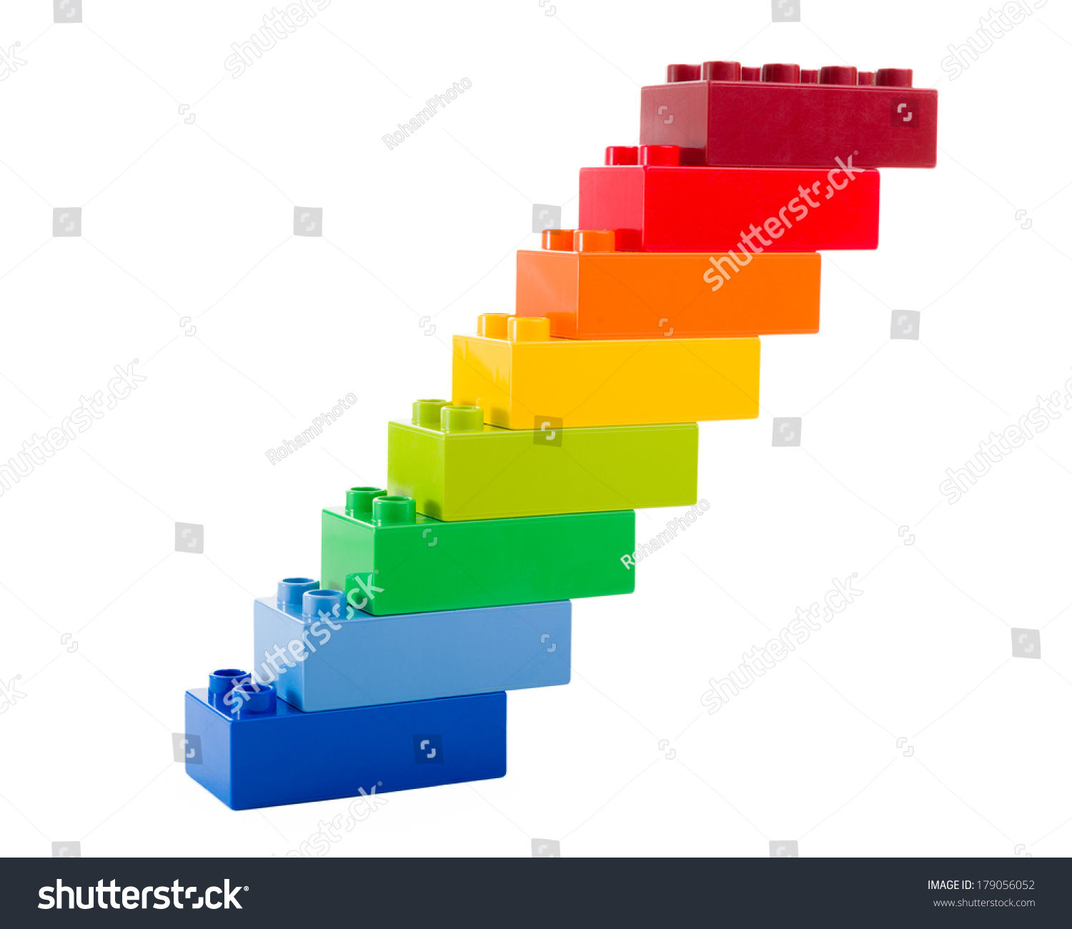Wallpaper #HgPtYpMBpyOg8YnEB9Sq313 A Rainbow Color Lego Blocks in the Form of Stairs on White Background