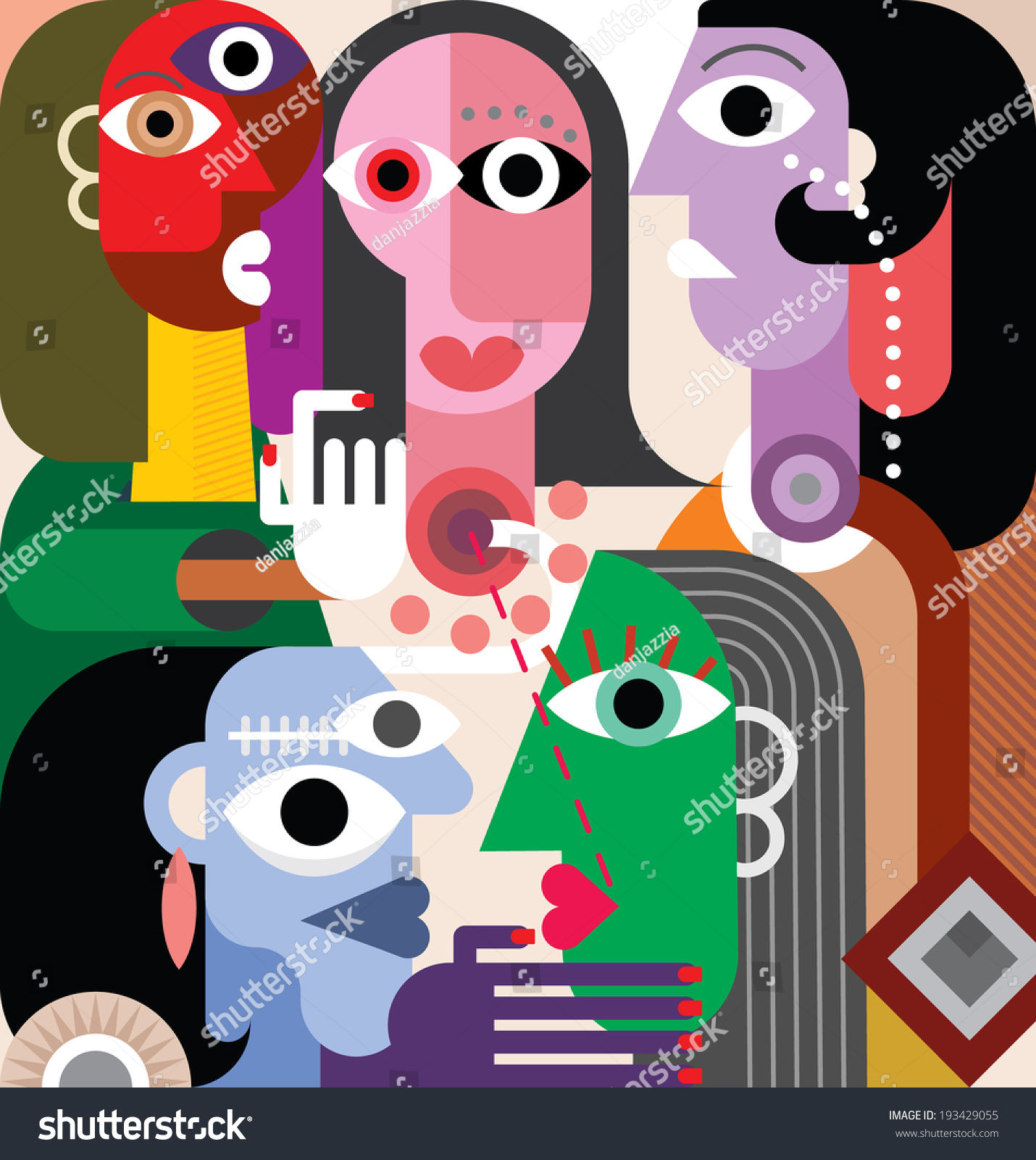 Wallpaper #2Gdl5pIBSpphPi3-lzJ524 Large Family Abstract Art Vector Illustration 193429055 Shutterstock