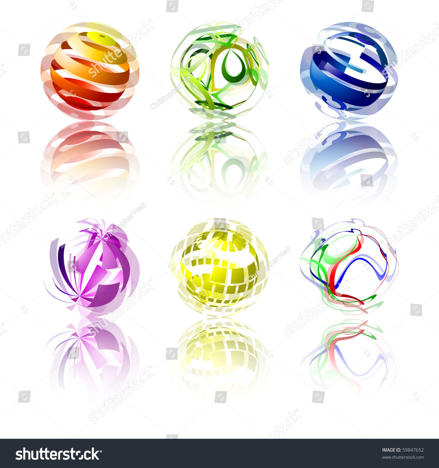 Wallpaper #BGcT6pIBSpphPi3-TUVE95 Set of 6 Abstract Globes in Eps10 Stock Vector Illustration 59847652