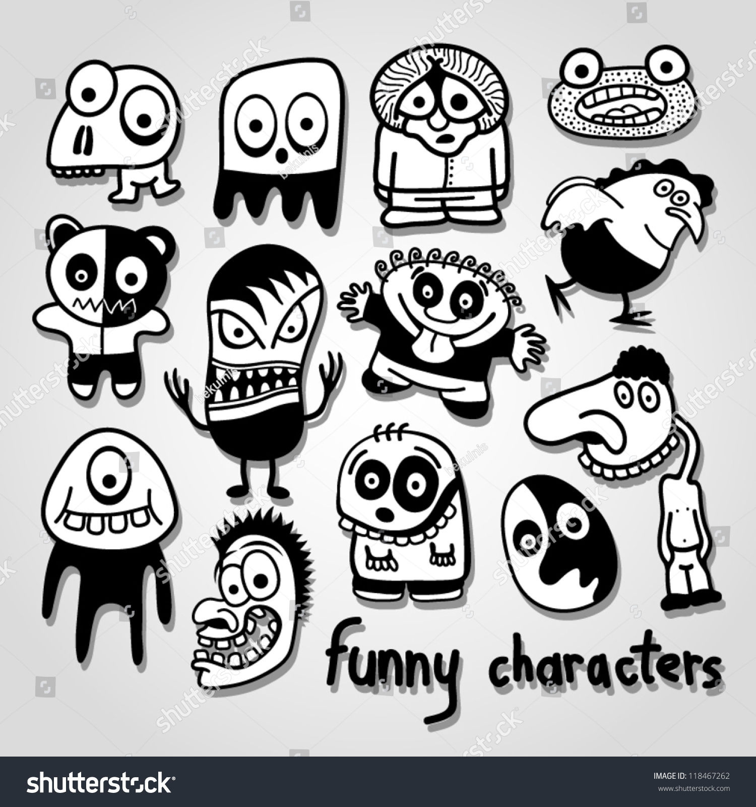 Wallpaper #HGf7BZMBSpphPi3-cL-n280 Set Funny Cartoon Characters Stock Vector 118467262 Shutterstock